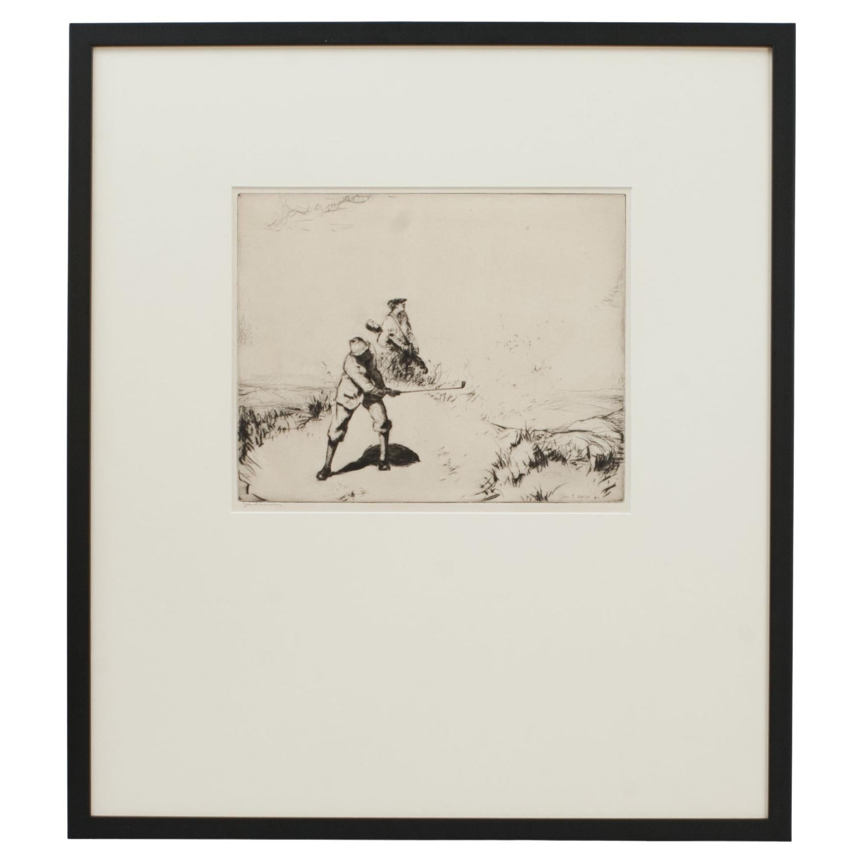 Golf Etching By J.R. Barclay, Sand.