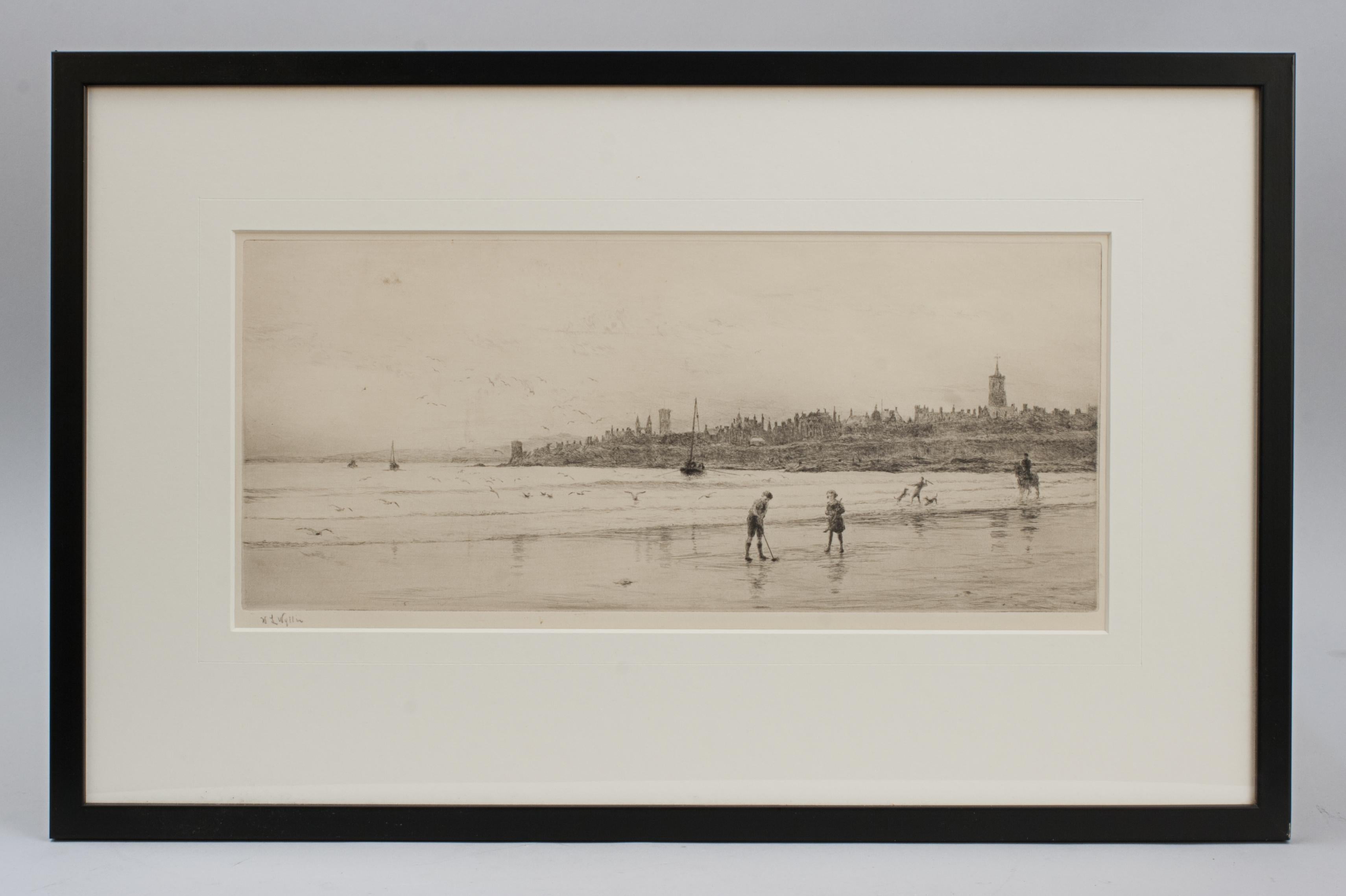 Britannique Gravure de golf de St Andrews par Wyllie en vente