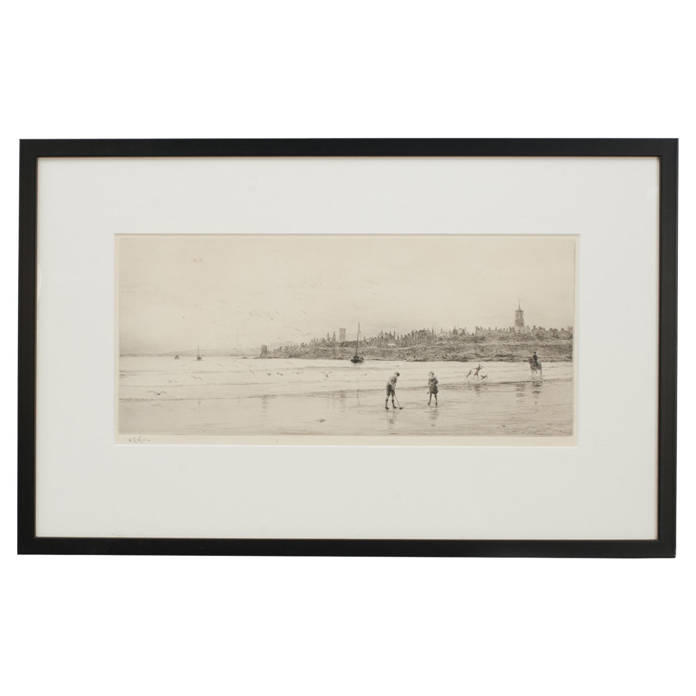 Golf Etching Of St Andrews By Wyllie