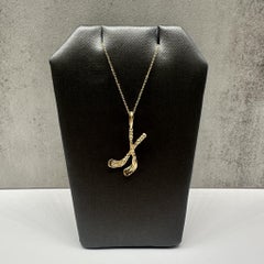 Golf Iron Pendant Necklace in 14kt Yellow Gold – 20in, Pre-Loved