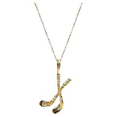 Collana con ciondolo a forma di ferro da golf in oro giallo 14 carati - 20 pollici, usato