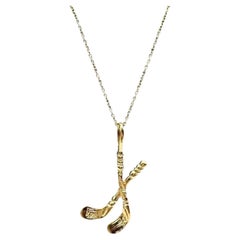 Collana con ciondolo a forma di ferro da golf in oro giallo 14 carati - 20 pollici, usato