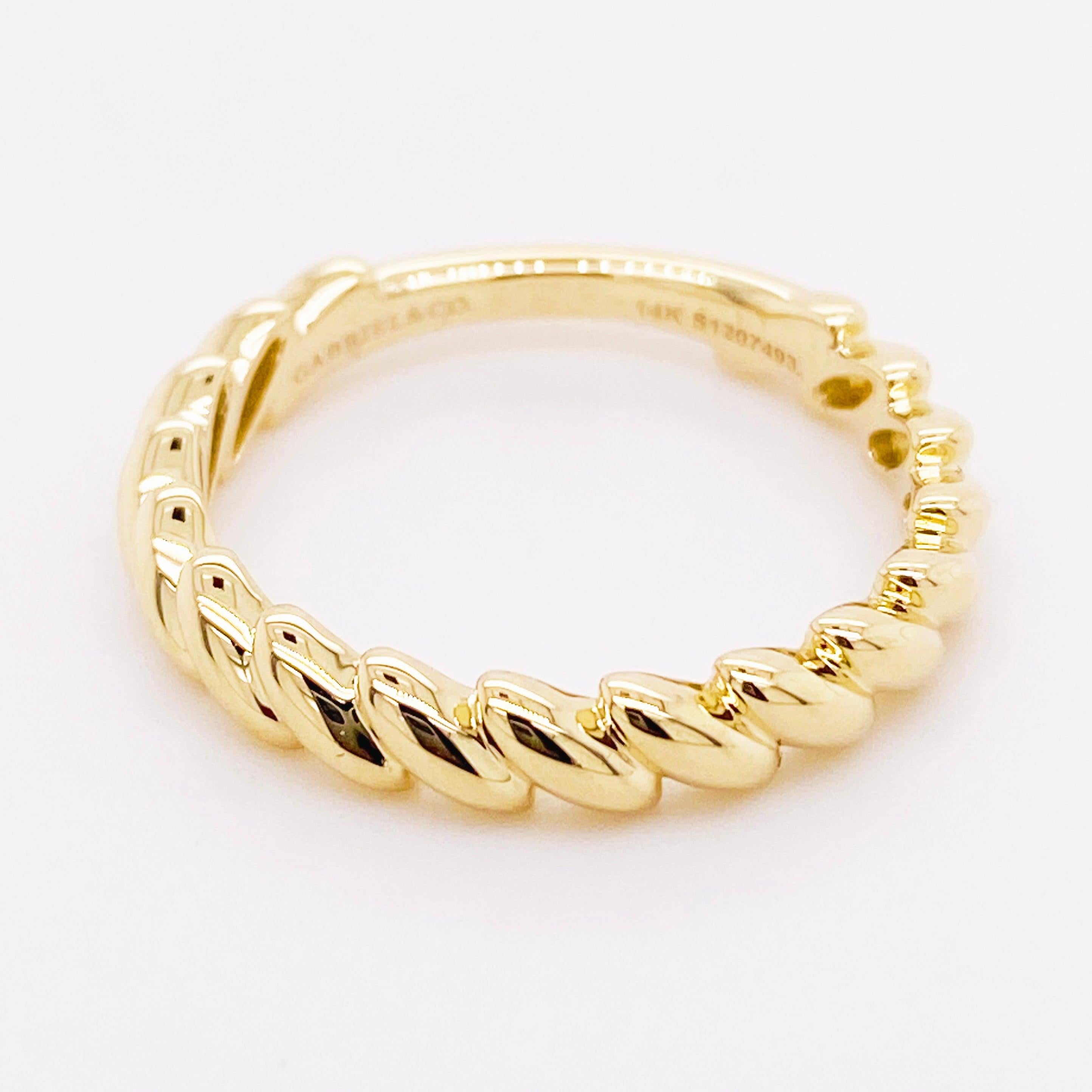 For Sale:  Leaf Ring, 14 Karat Gold Twisted Leaf Band, Gabriel & Co. LR51853Y4JJJ 3