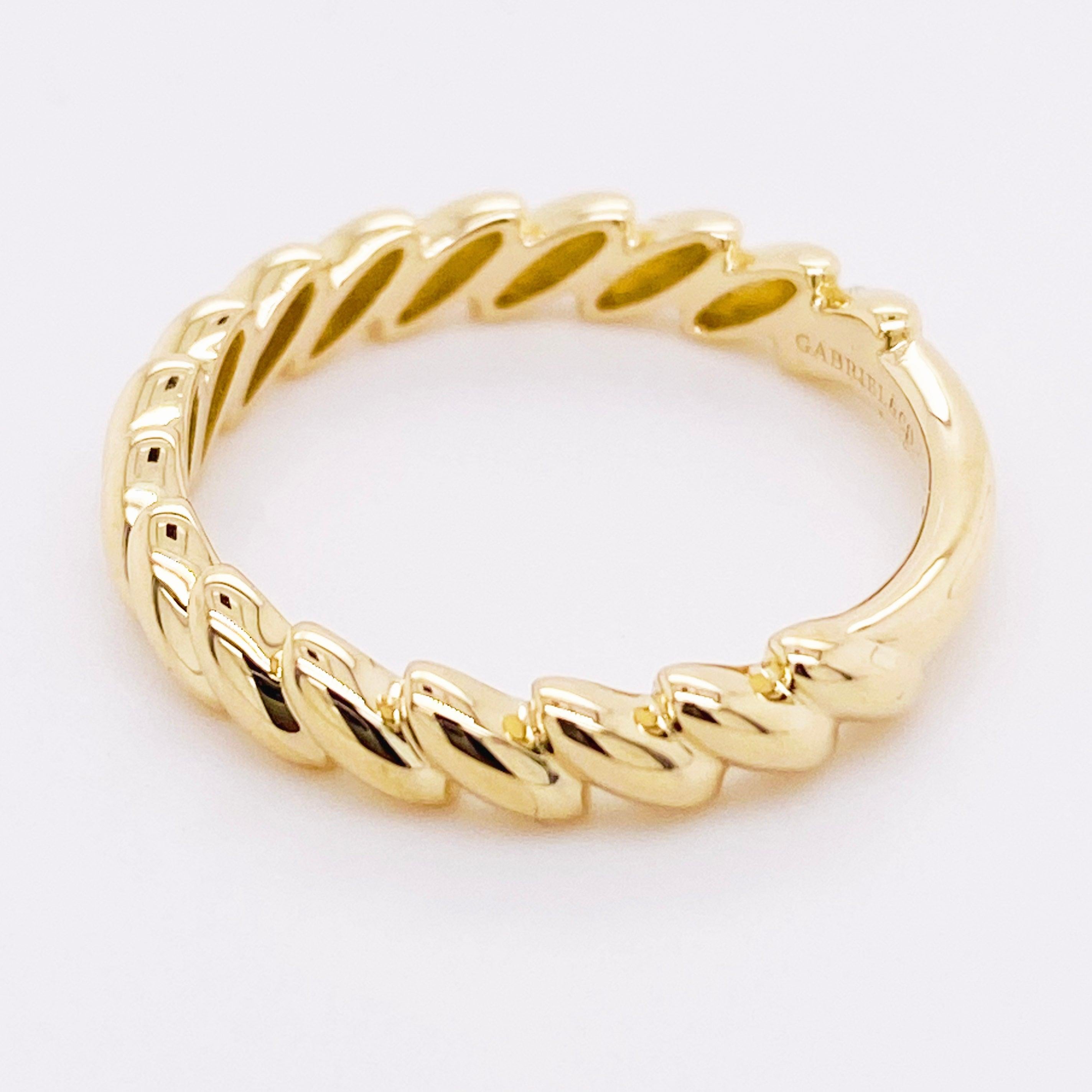 For Sale:  Leaf Ring, 14 Karat Gold Twisted Leaf Band, Gabriel & Co. LR51853Y4JJJ 4