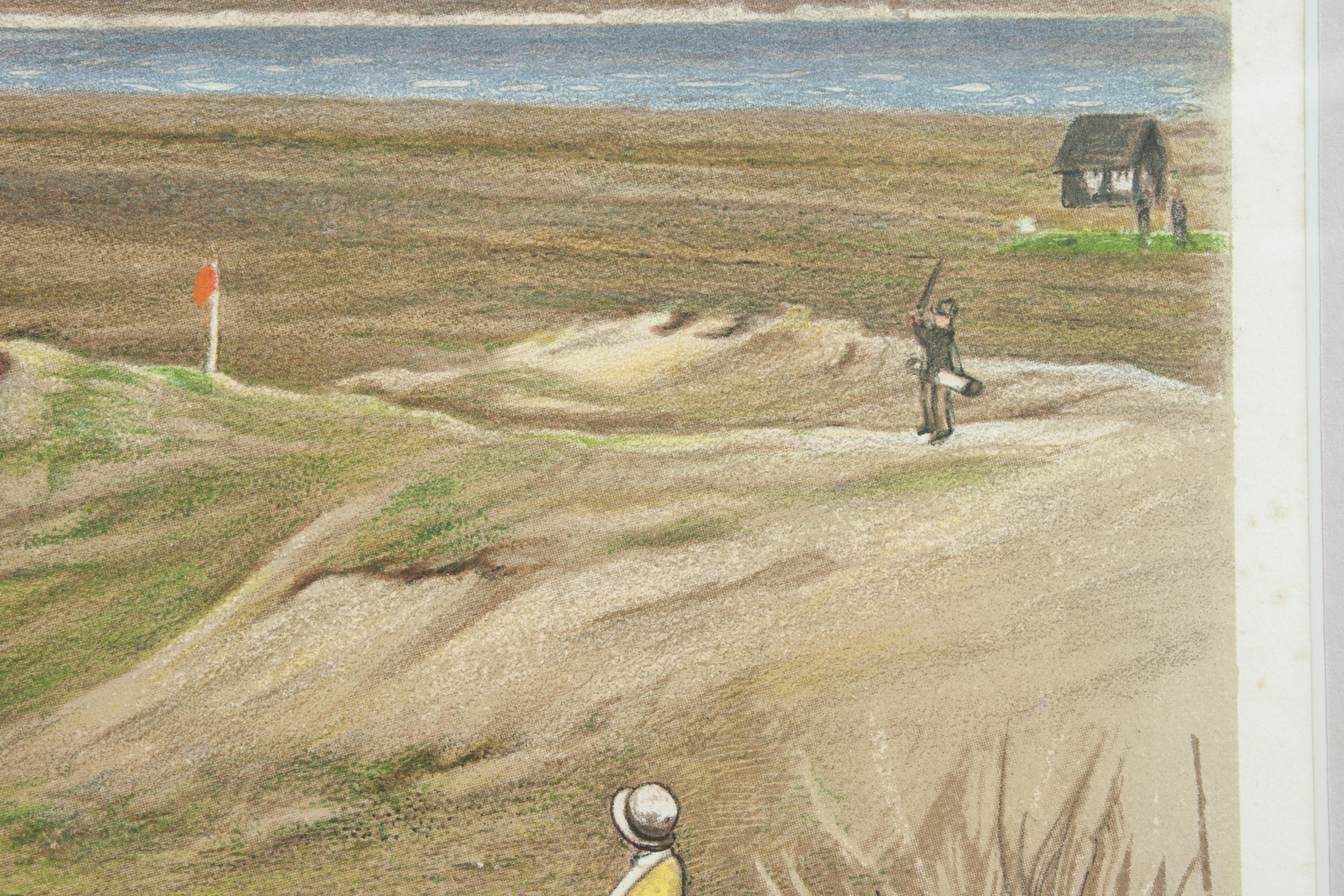 Golf lithograph, Royal St. George's, 