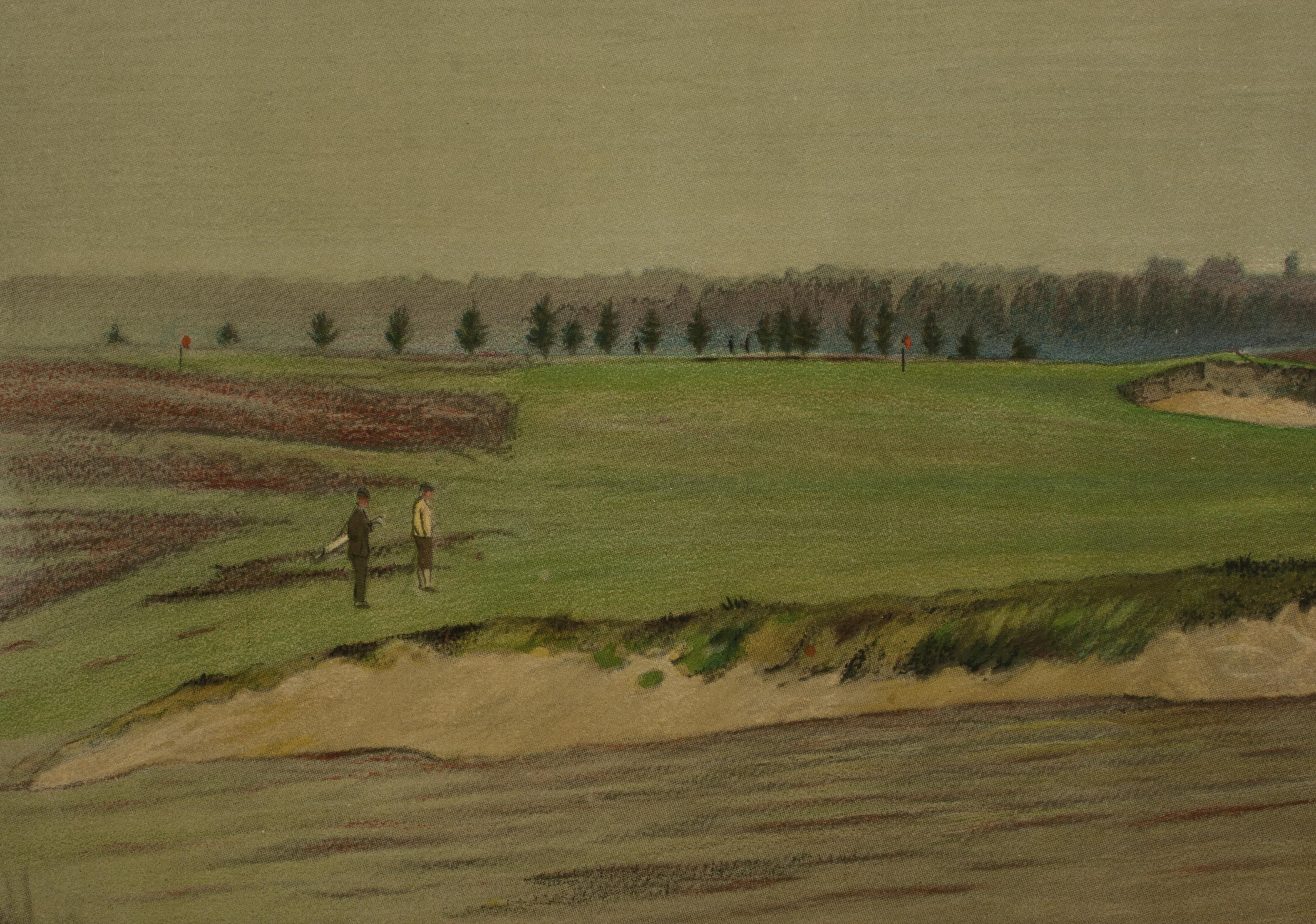 Golf Lithograph, Walton Heath - Old Course, Cecil Aldin For Sale 3