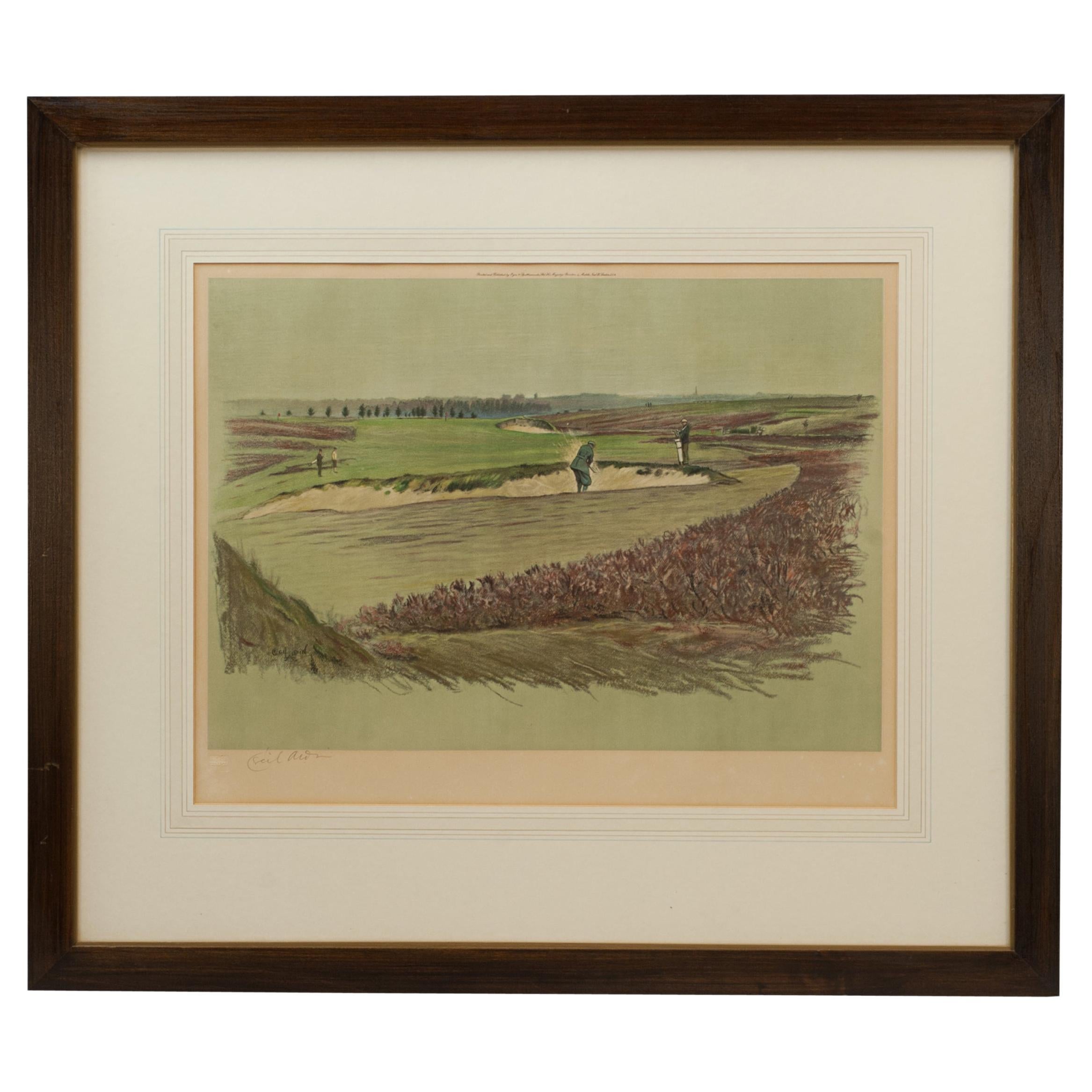 Golf Lithograph, Walton Heath - Old Course, Cecil Aldin For Sale