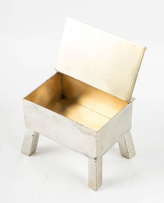 Vintage Cigarette Box, Silver Plate Golf Motif,  circa Early 20th Century