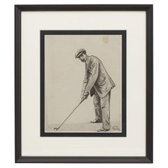 Golf Painting by Charles Ambrose, Framed
