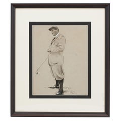 Golf Painting by Charles Ambrose, Framed