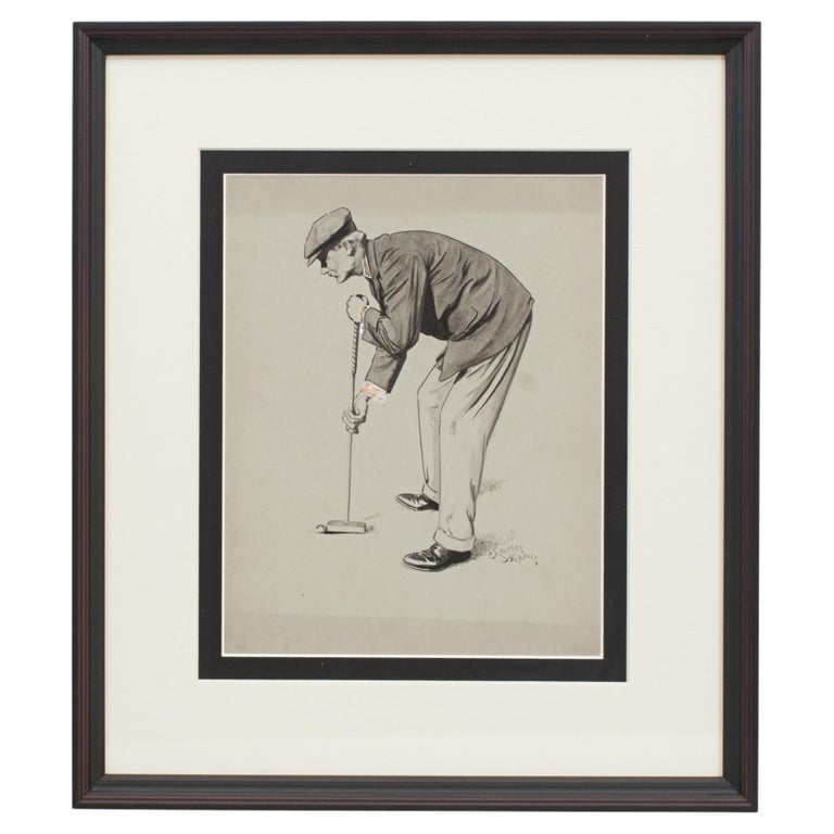 Golf Painting By Charles Ambrose Of J.B Pease For Sale at 1stDibs