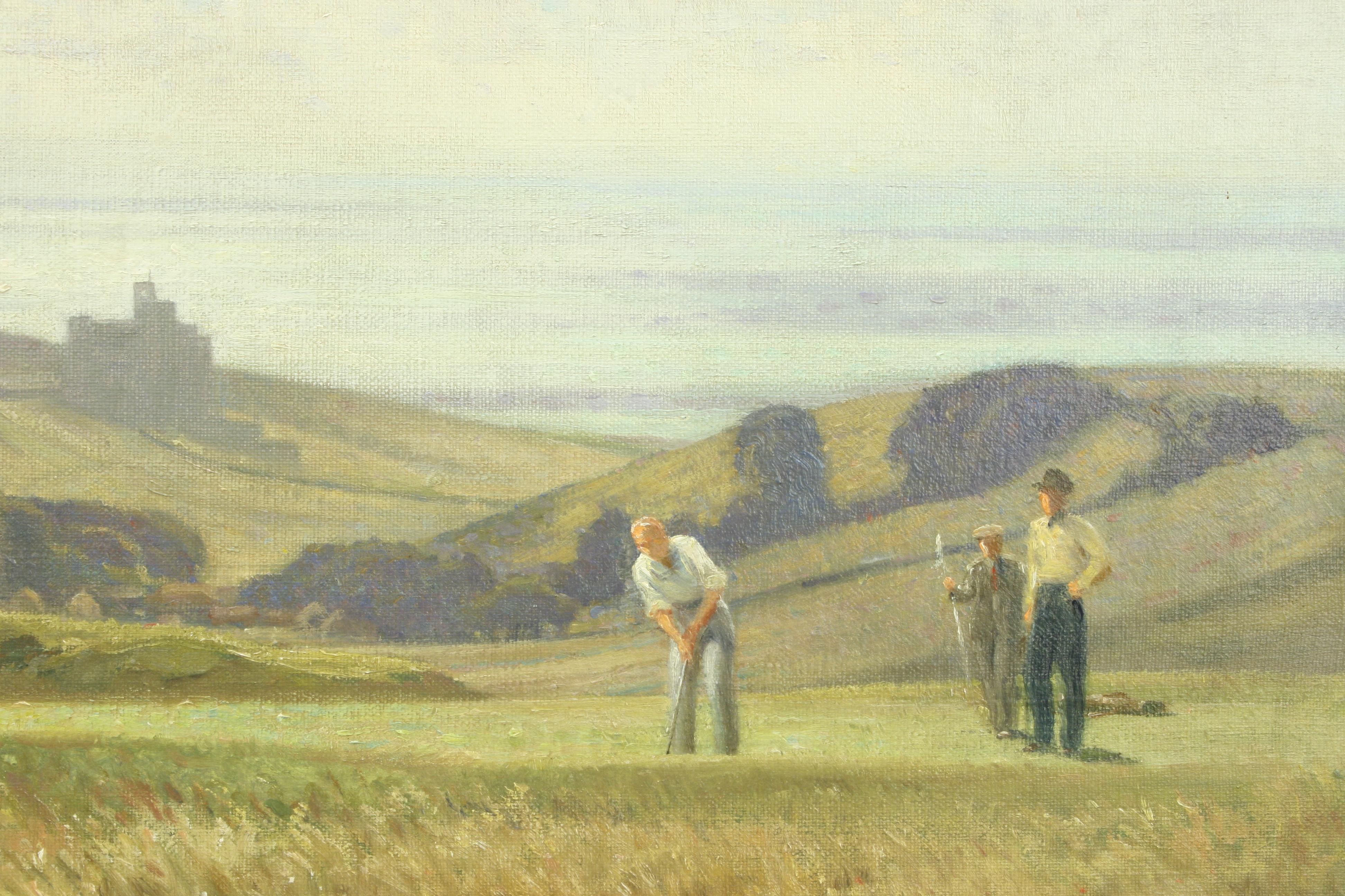Sporting Art Golf Painting, East Brighton Golf Club, Conrad Leigh, Oil on Canvas