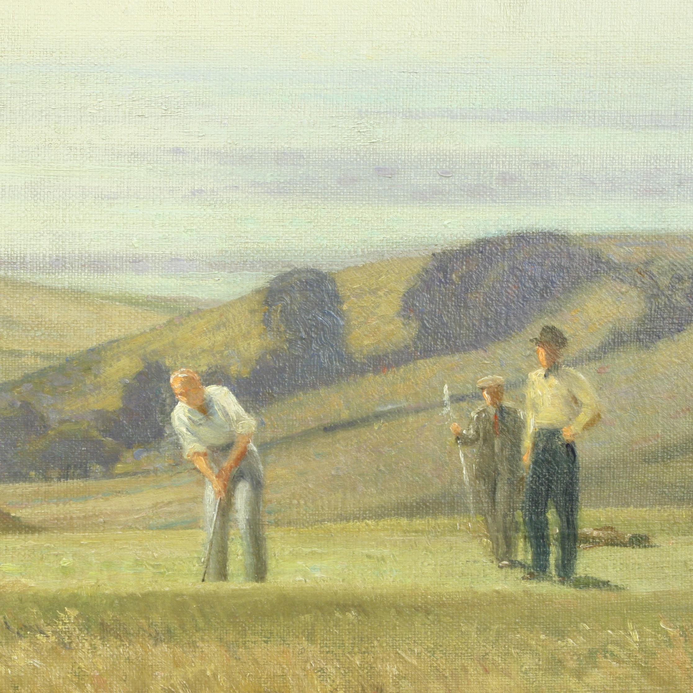 Golf Painting, East Brighton Golf Club, Conrad Leigh, Oil on Canvas