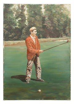 Golf Painting of Jack White of Sunningdale, Golf Pro and Club Maker