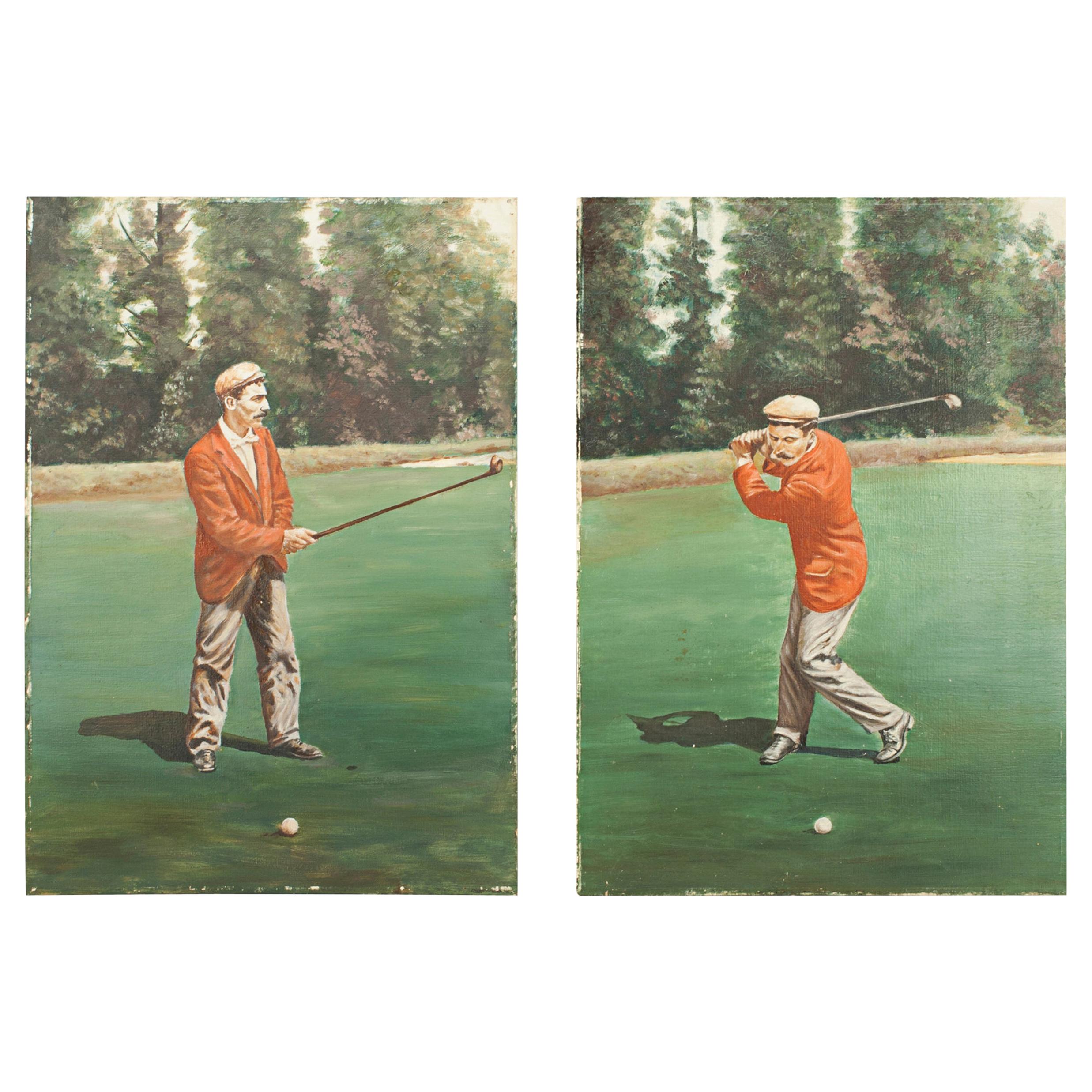 Golf Painting of Jack White of Sunningdale, Golf Pro and Club Maker