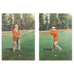 Golf Painting of Jack White of Sunningdale, Golf Pro and Club Maker