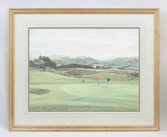 Golf Painting Of The 10th Green - King's Course, Gleneagles - Arthur Weaver