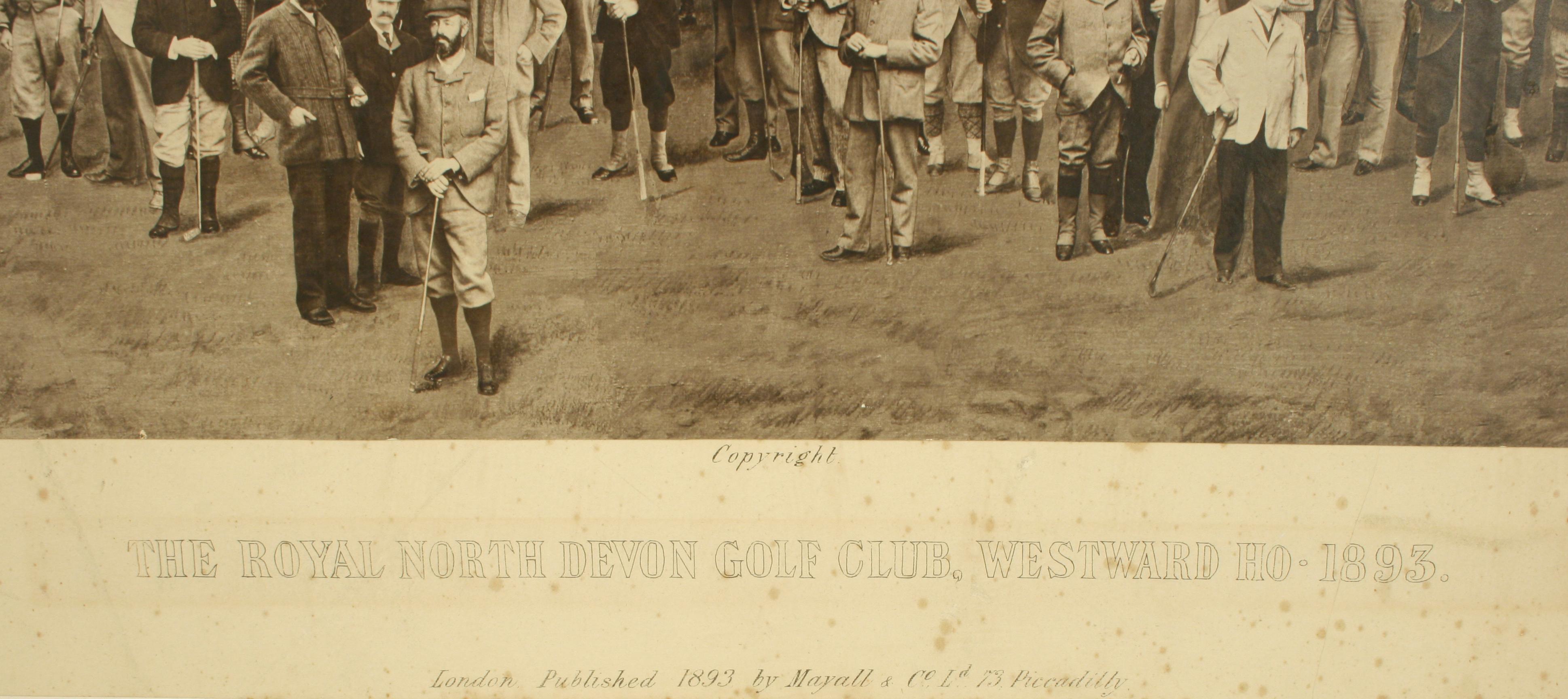 Sporting Art Impression ancienne de golf, Royal North Devon Golf Club, Photogravure de Westward Ho en vente