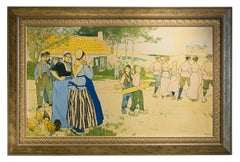 Antique Golf Poster, Coq Sur Mer, De Haan, Belgium, 1897