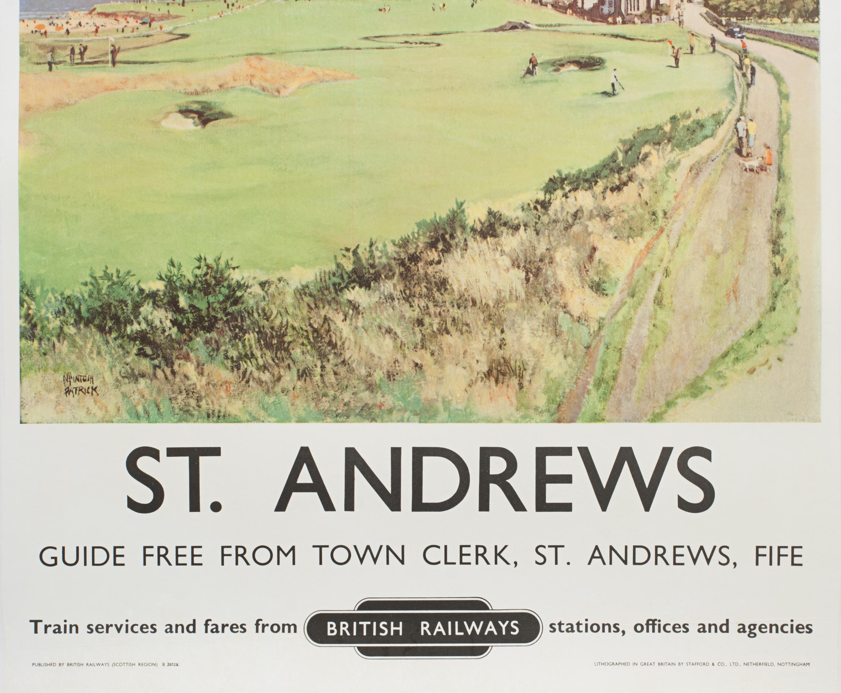 Golf Poster Of St Andrews By McIntosh Patrick In Good Condition For Sale In Oxfordshire, GB
