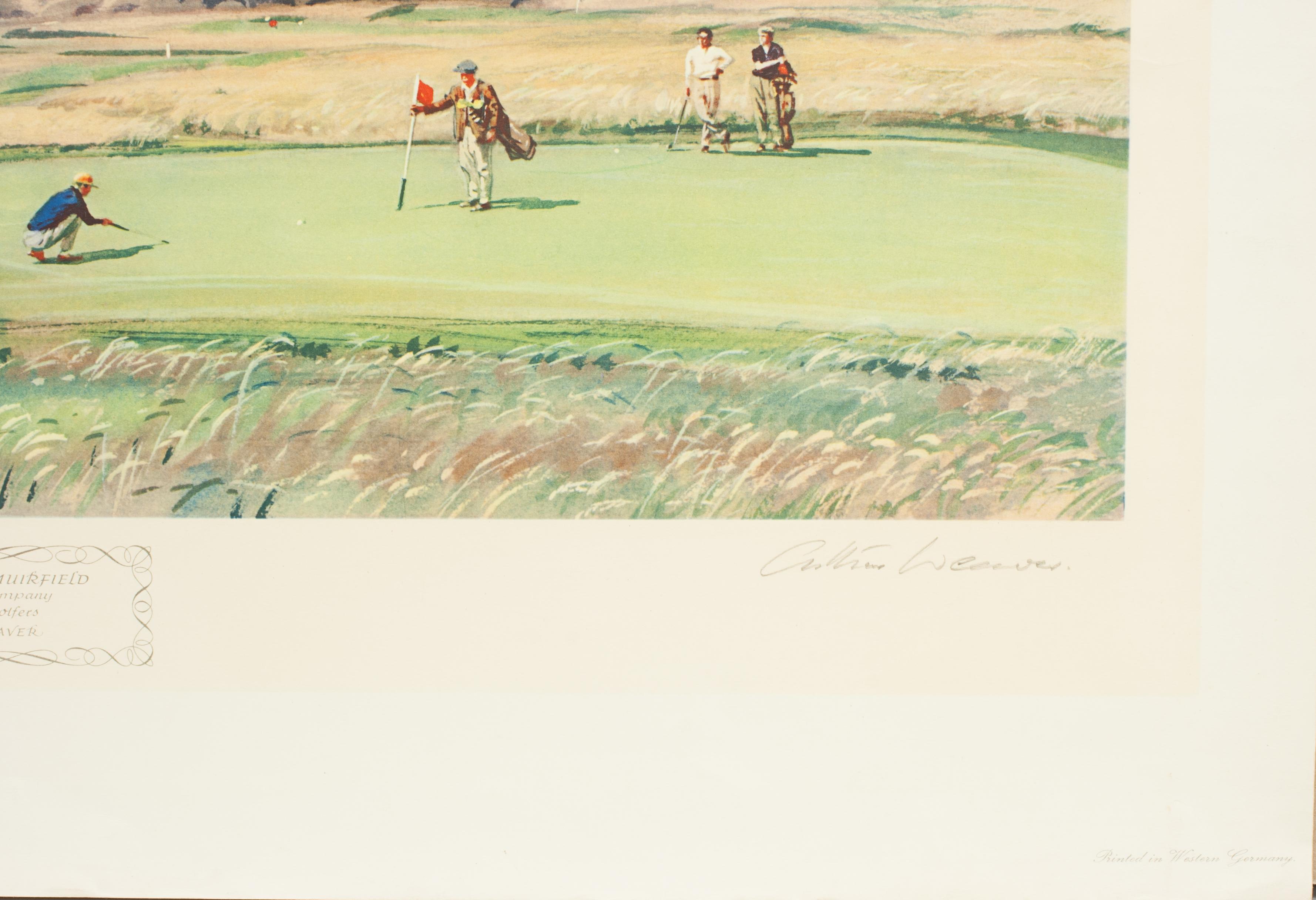 Golf Print, Muirfield, 1st Green By Arthur Weaver In Good Condition In Oxfordshire, GB