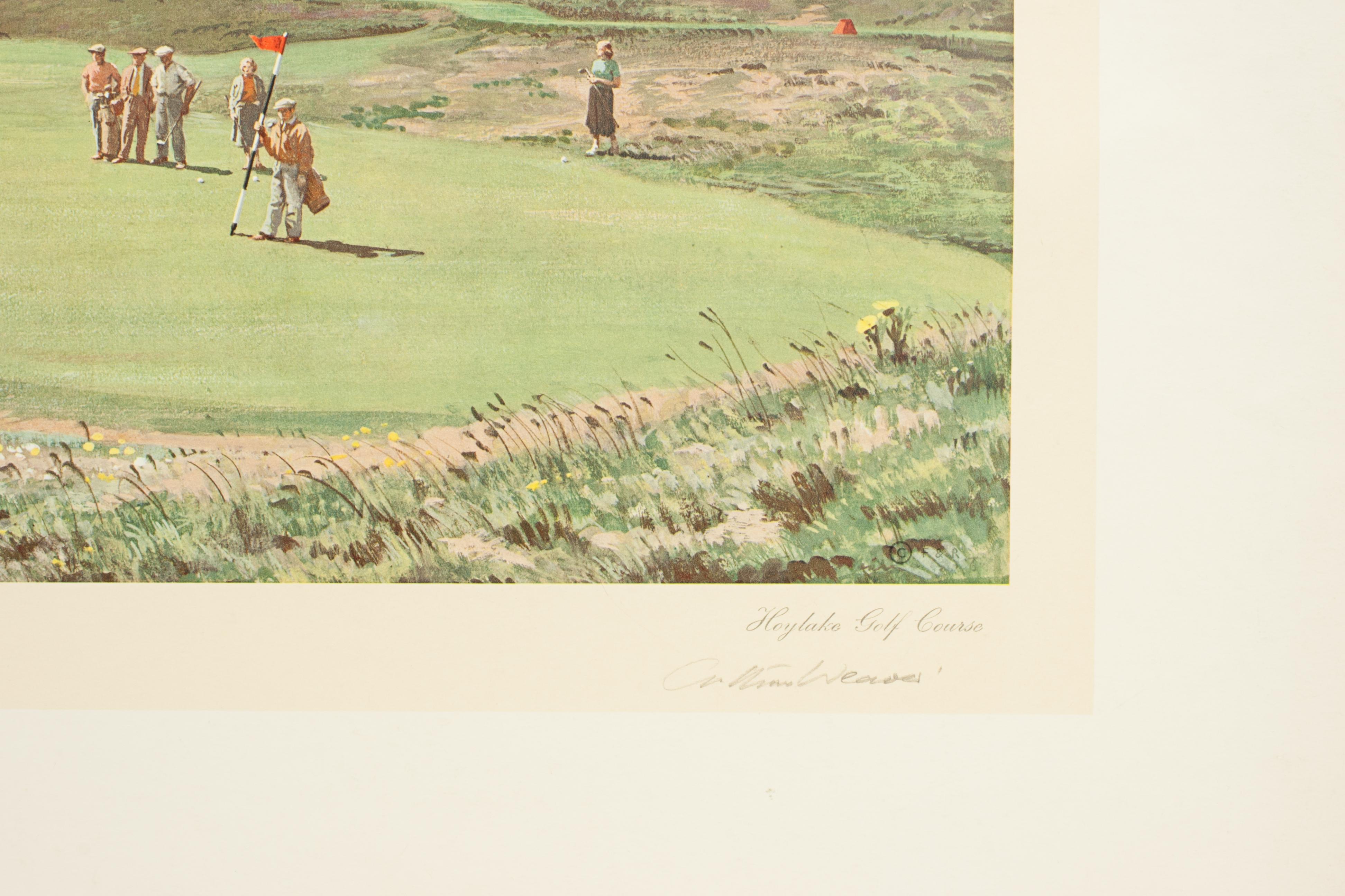 Mid-20th Century Golf Print of Hoylake Golf Club by Arthur Weaver