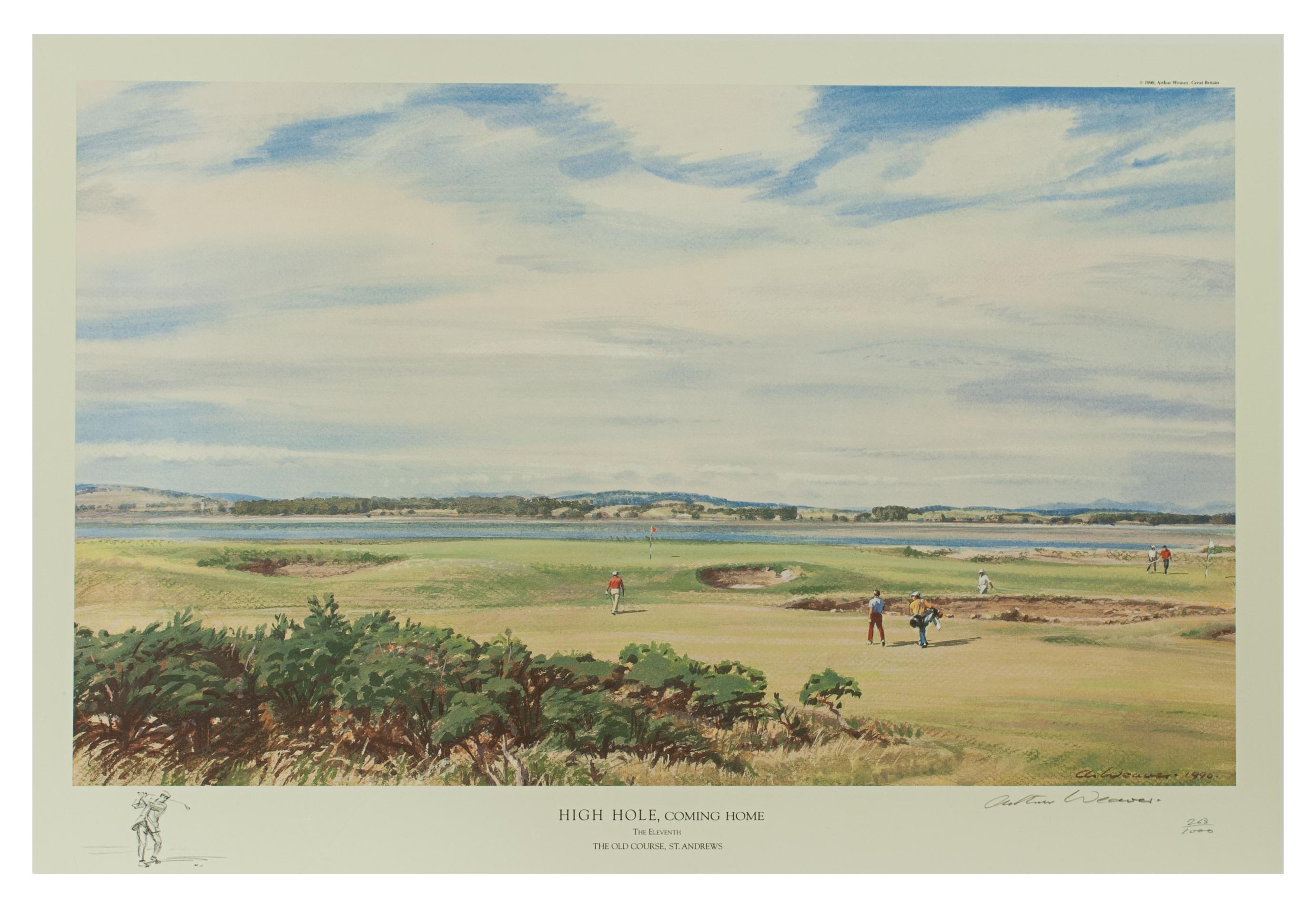 Sporting Art Golf Print, St Andrews 'High Hole' by Arthur Weaver