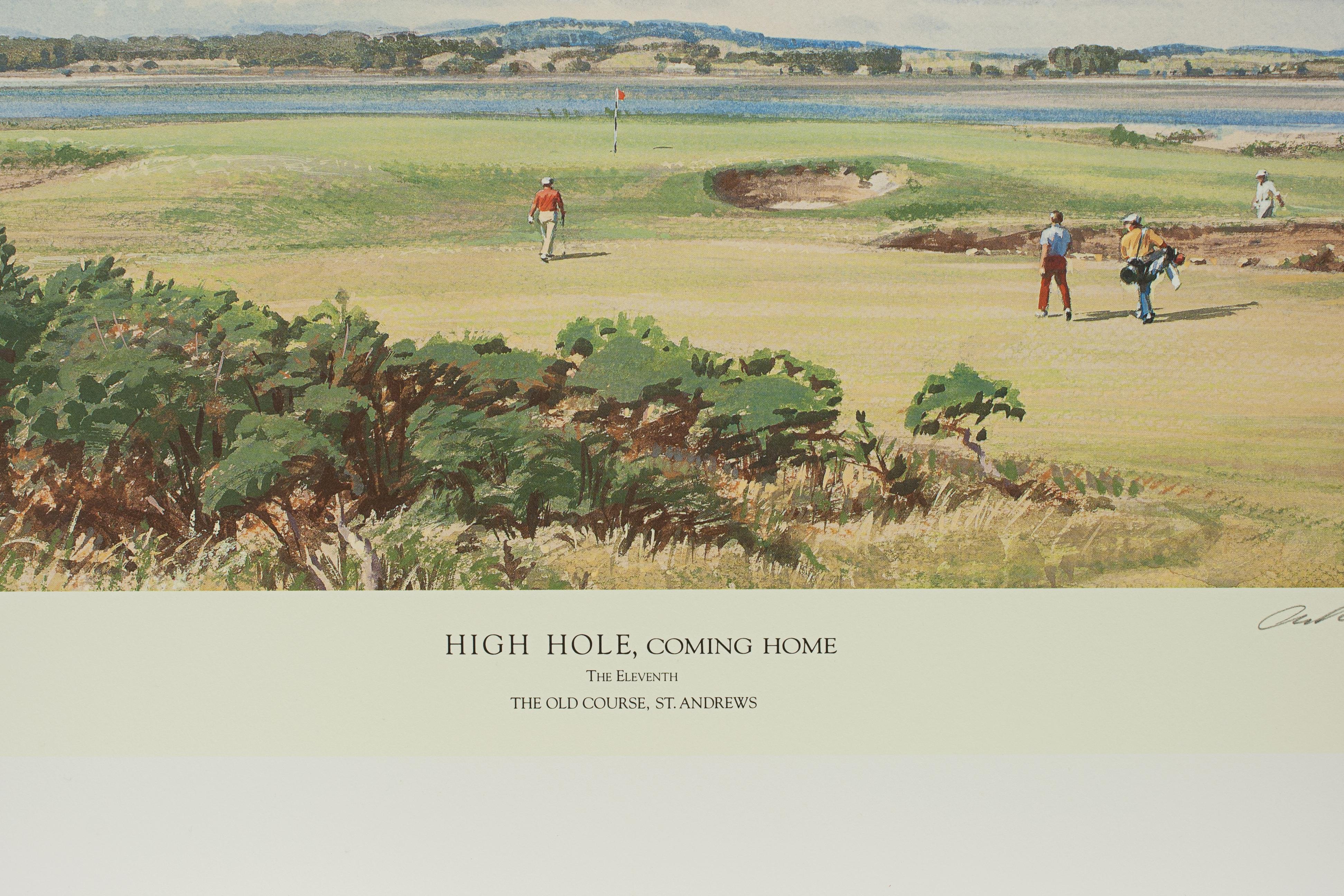 Golf Print, St Andrews 'High Hole' by Arthur Weaver In Good Condition In Oxfordshire, GB