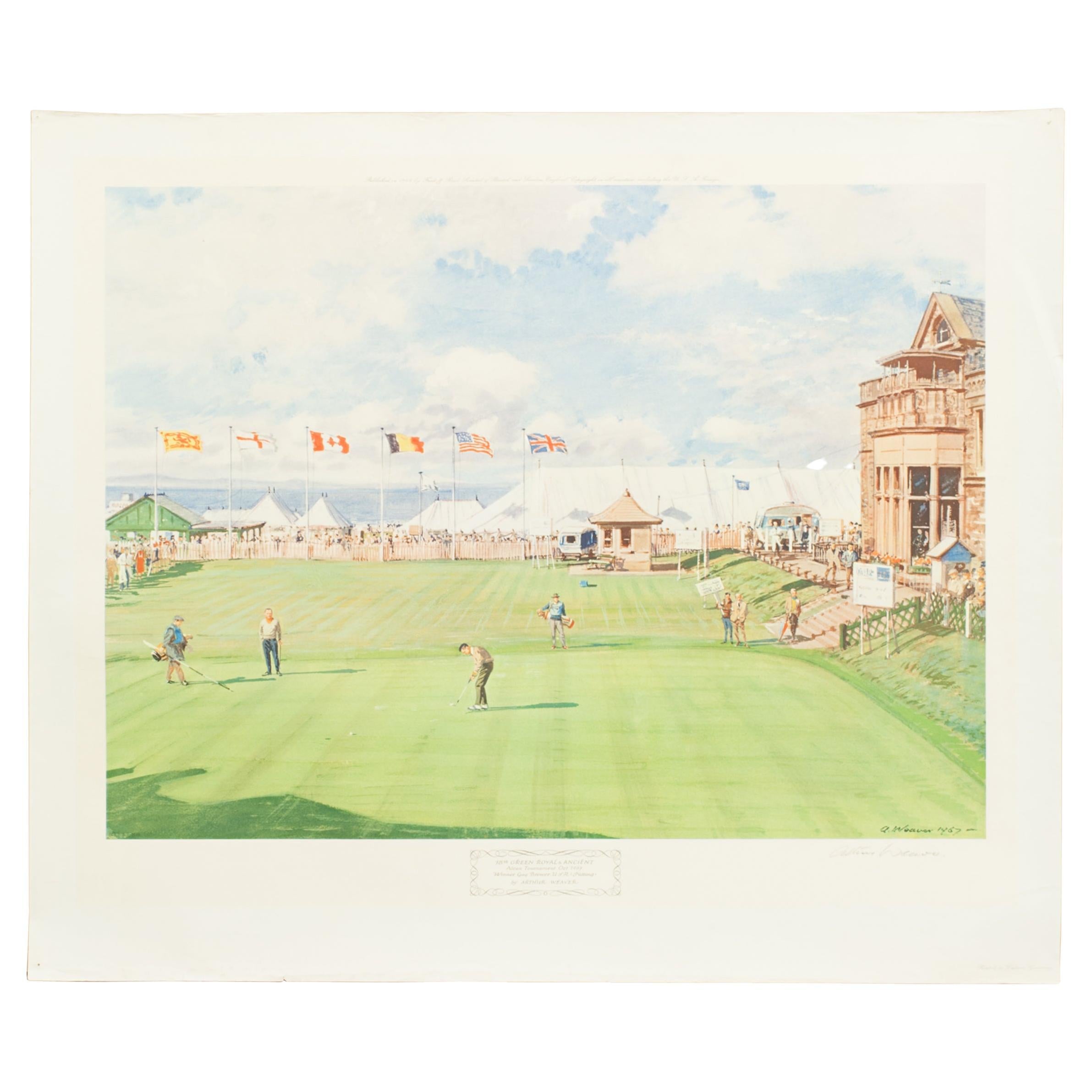 St Andrews Golf Print, Tom Morris, after Arthur Loraine. For Sale at