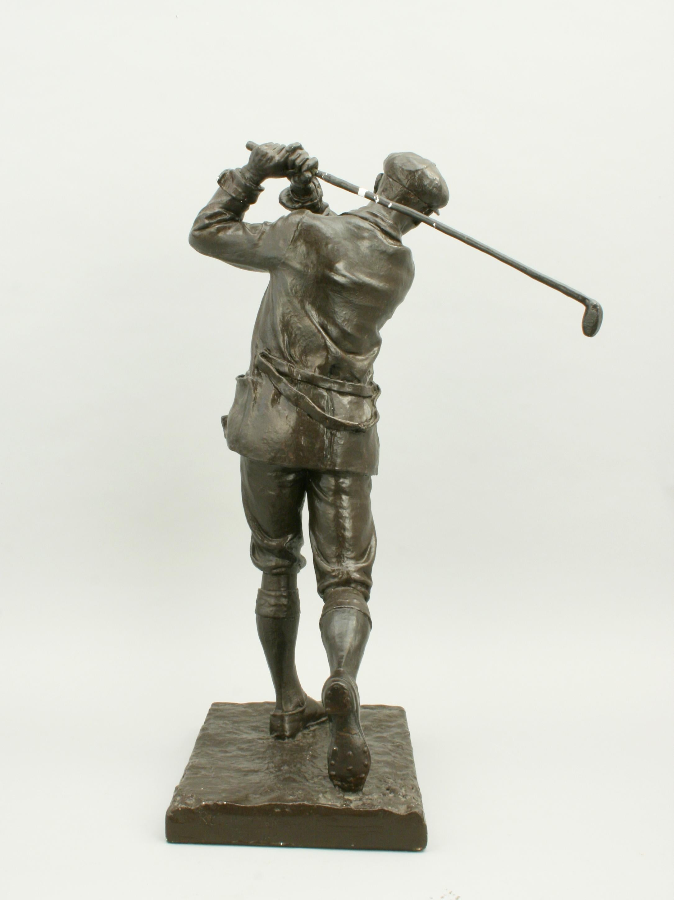 Early 20th Century Golf Sculpture, Harry Vardon