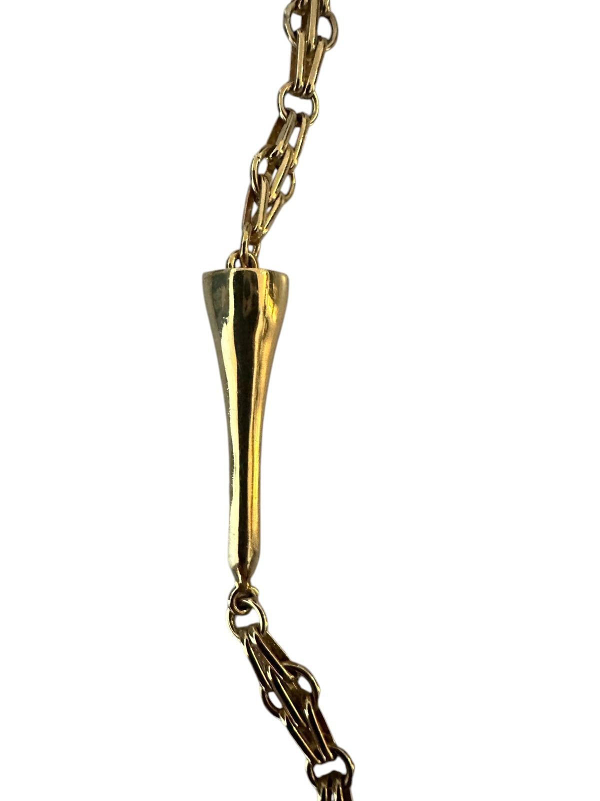 Golf  Theme 18K Yellow Gold Necklace In New Condition For Sale In Milano, Lombardia