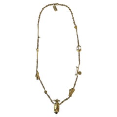 golf necklaces Golf  Theme 18K Yellow Gold Necklace