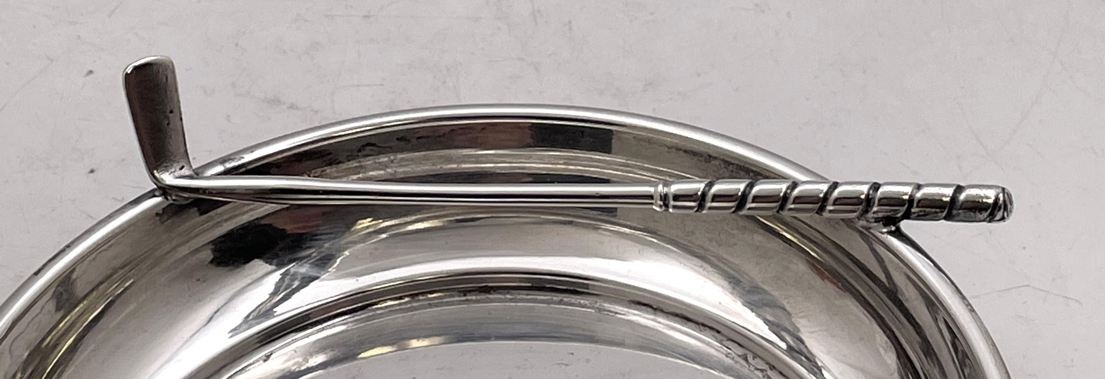 Golf Themed Sterling Silver Trinket Dish In Good Condition For Sale In New York, NY