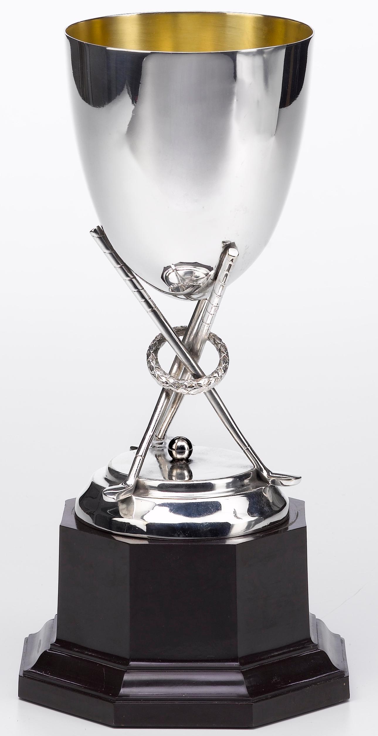 Golf-Themed Sterling Silver Trophy, Circa 19th Century 1