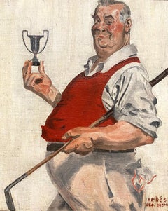 "Golf Trophy" Painting After George Brehm, Saturday Evening Post, June 6, 1925