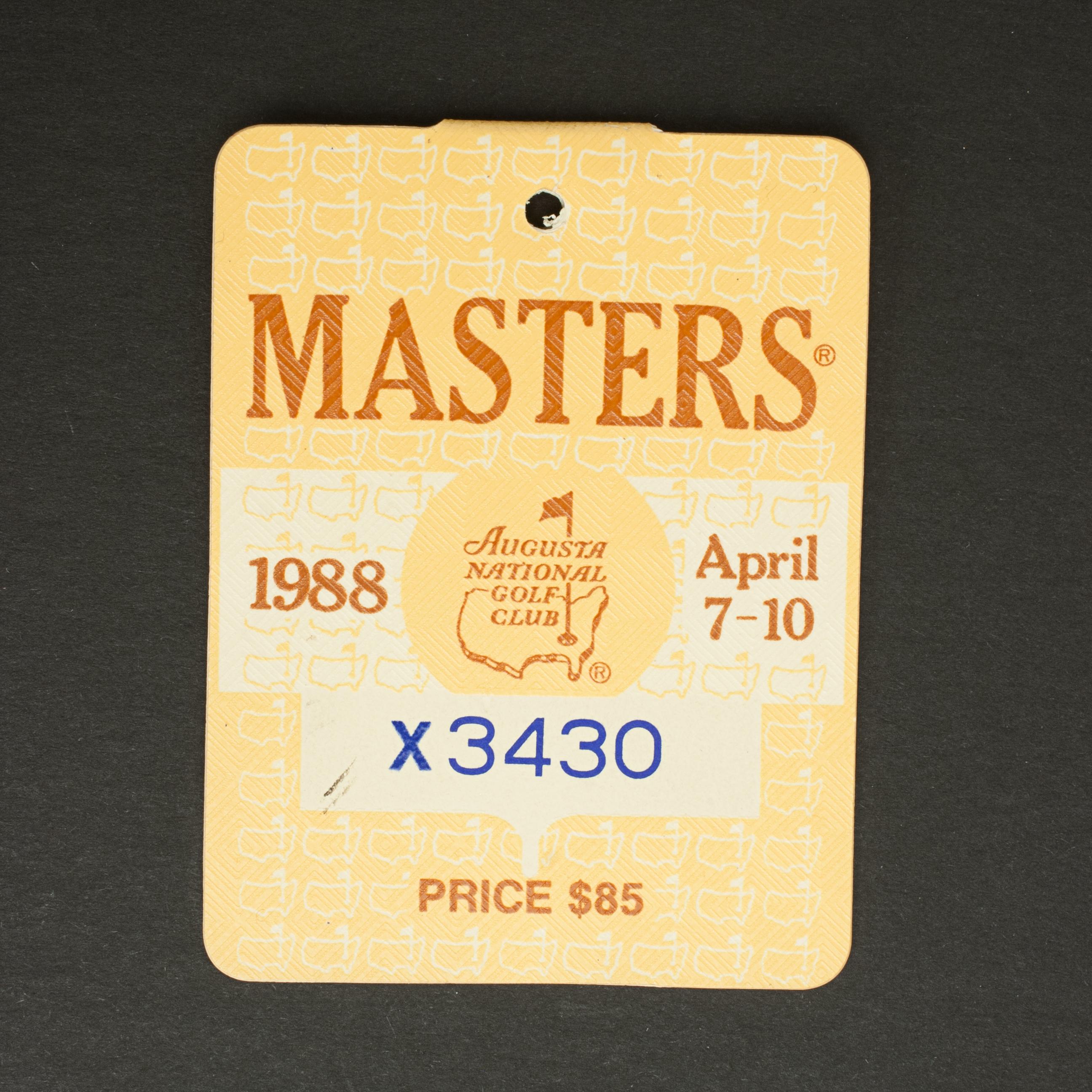 Golf, US Masters 1988 Tournament Badge For Sale 3