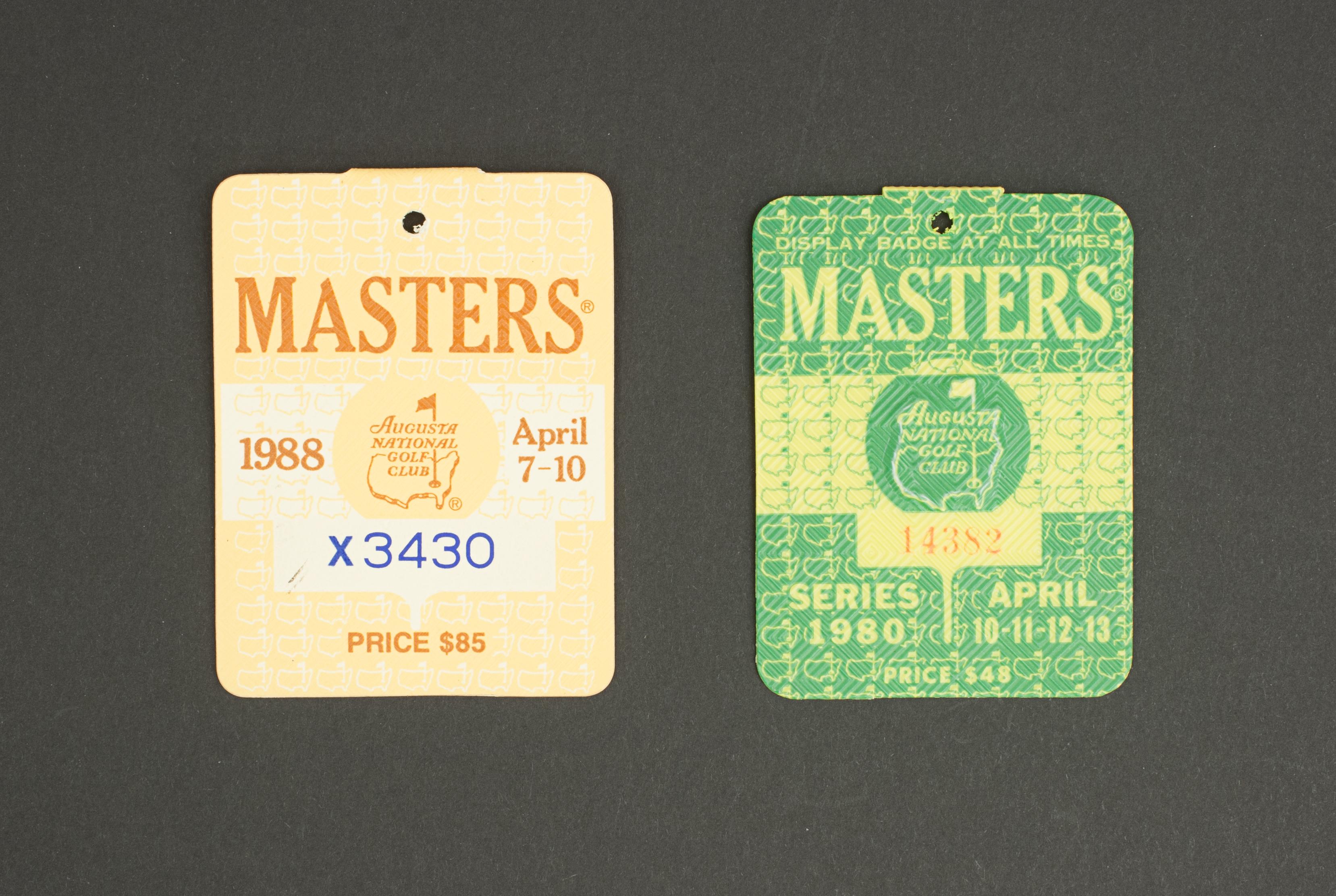 American Golf, US Masters 1988 Tournament Badge For Sale