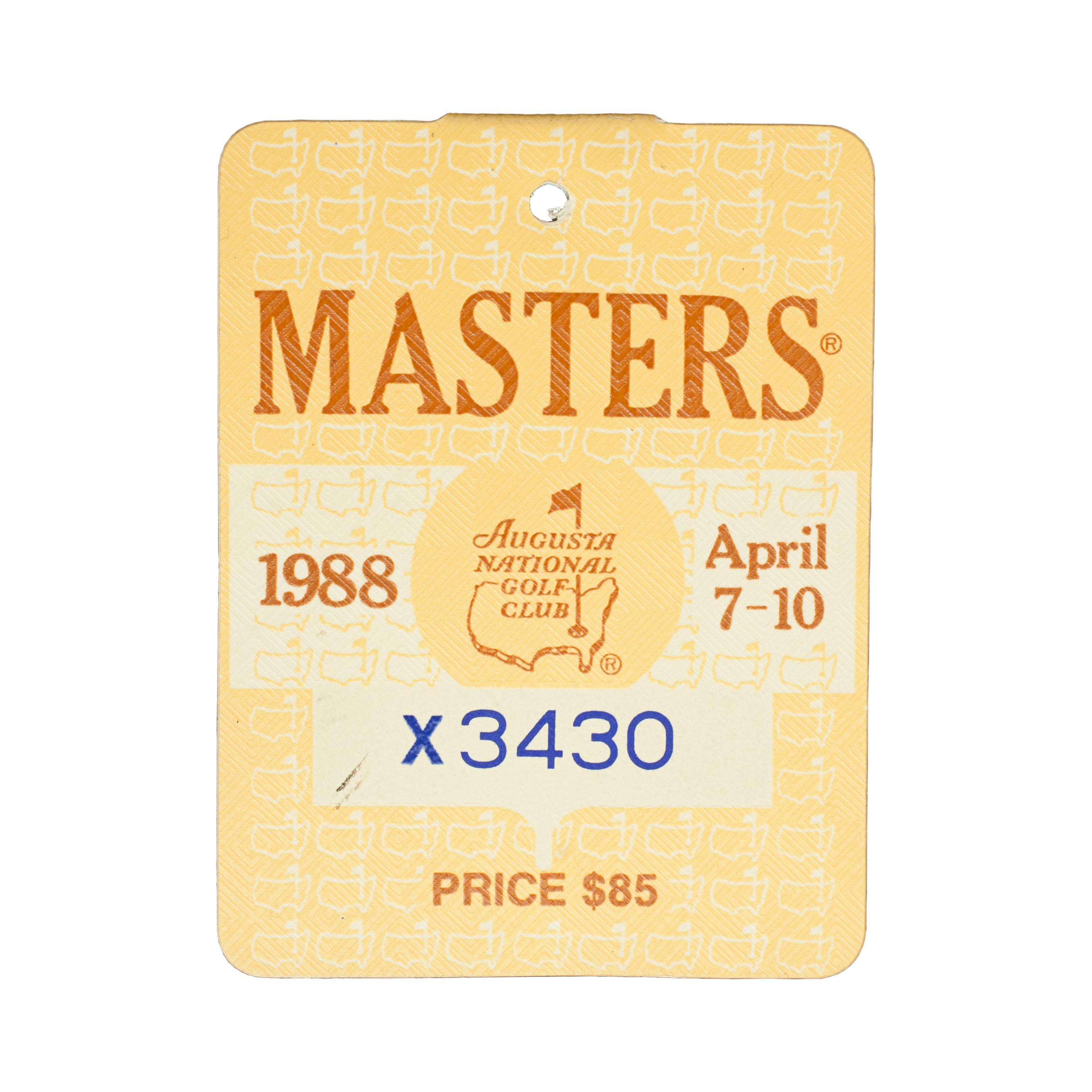 20th Century Golf, US Masters 1988 Tournament Badge For Sale