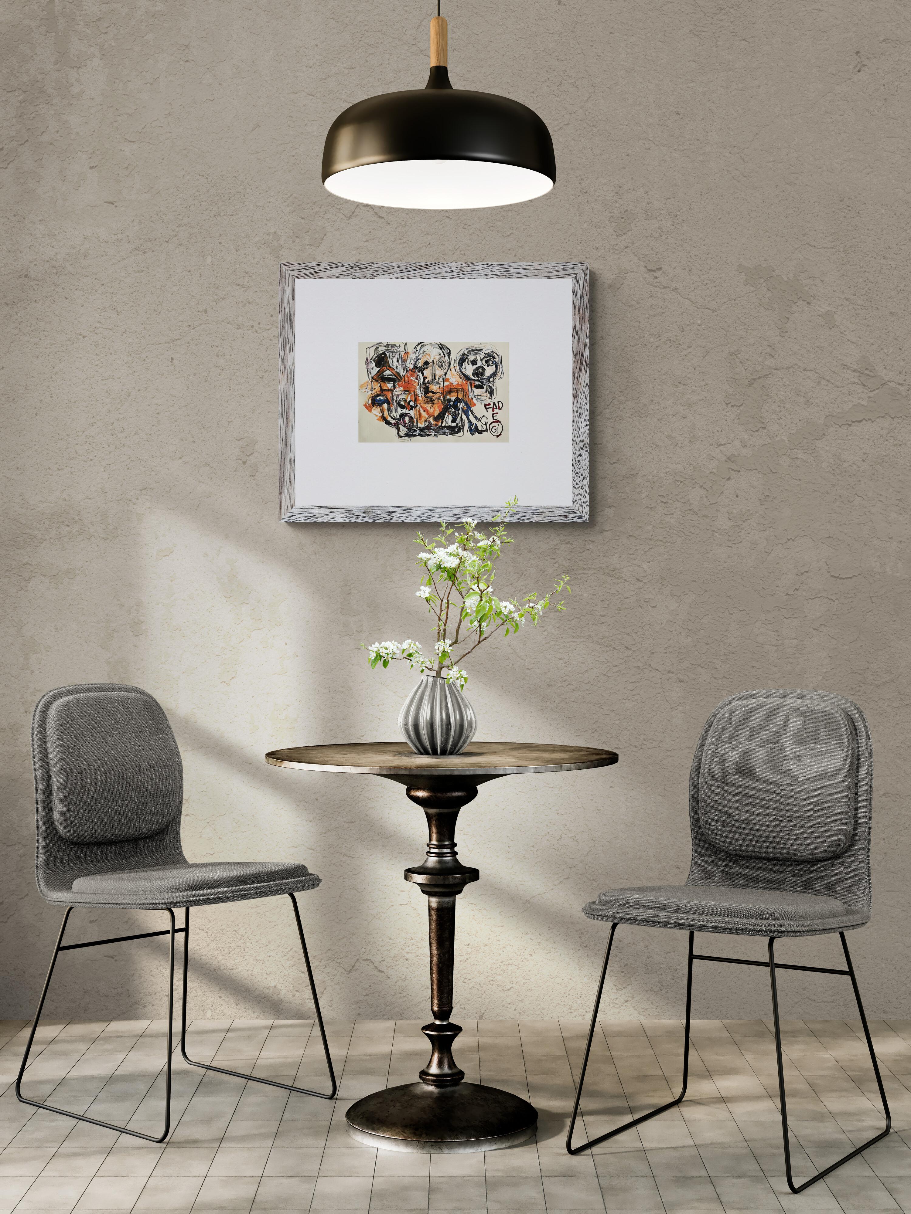 Saint Minecraft V (Costruzione di blocchi, Pixel Art, Creatività di gioco) - Figurative Painting Beige di Golfam Jozdani