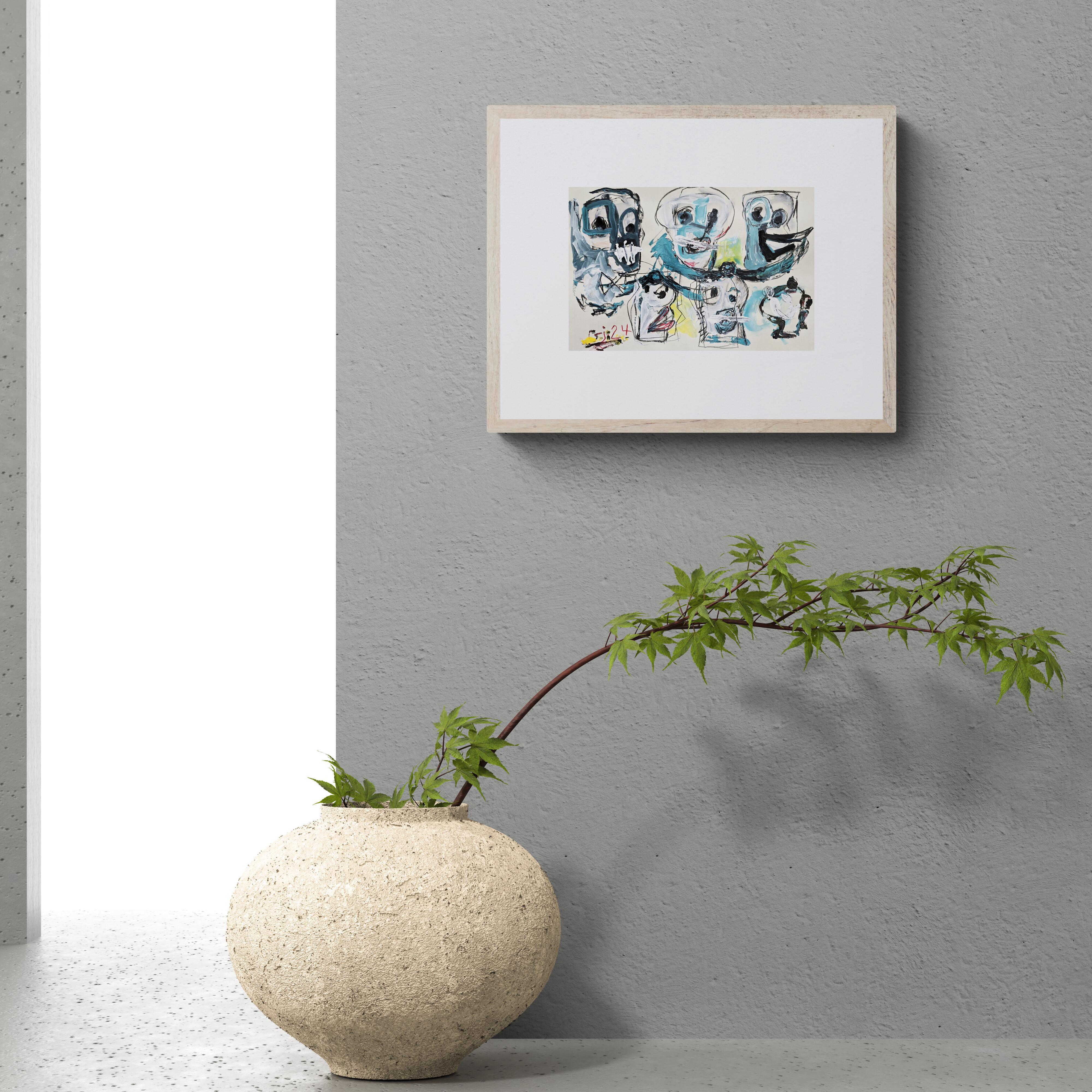 San Minecraft VII (Construcción de bloques, Pixel Art, Creatividad de juego) - Portrait Painting Gris de Golfam Jozdani