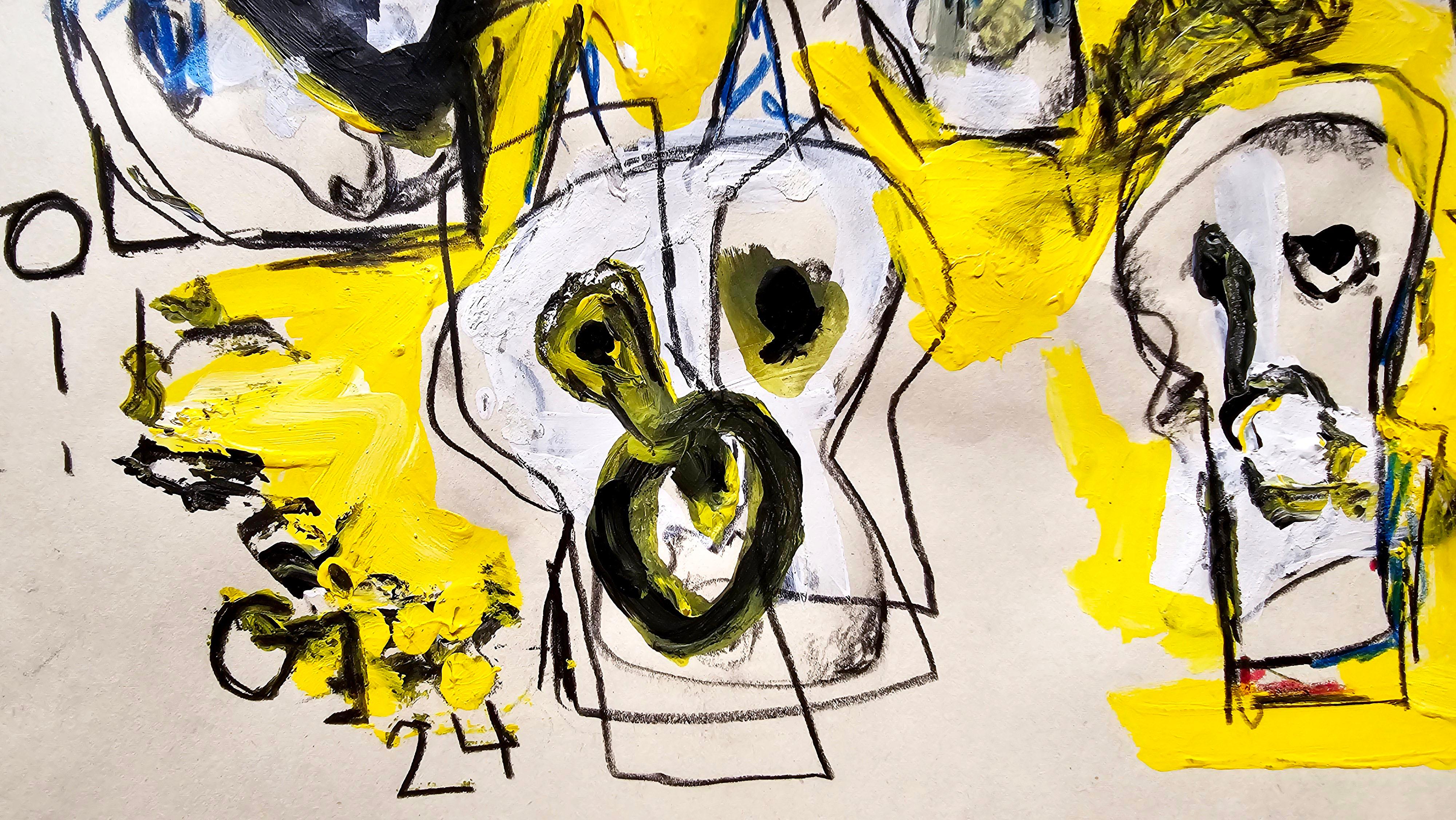 Saint Minecraft XV (Gestural Abstract, Gaming, Portrait, Creativity, 20% OFF) - Contemporary Painting by Golfam Jozdani