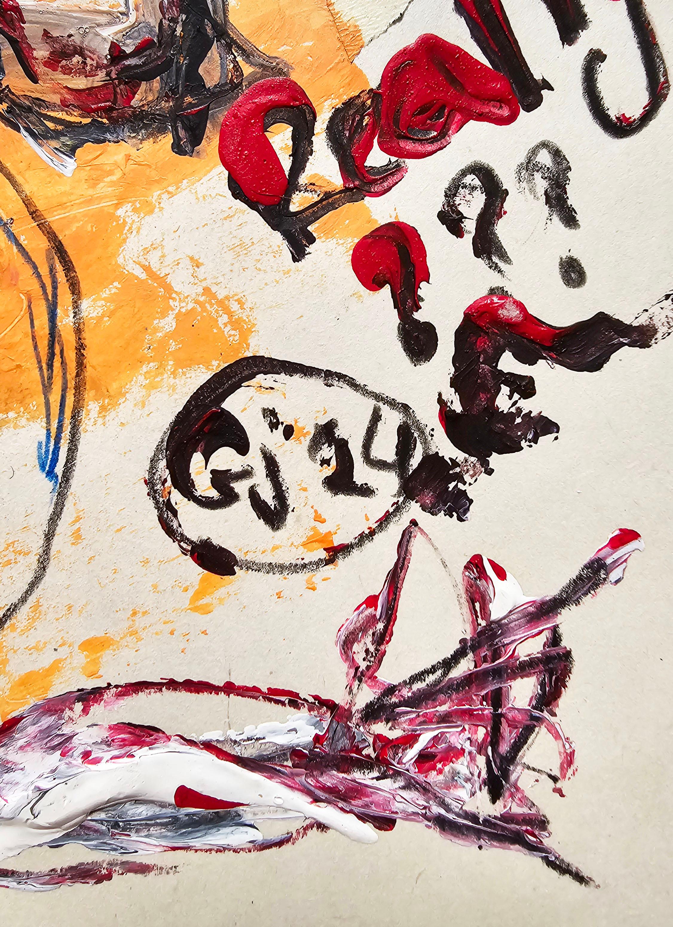 Saint Minecraft XVI (Gestural Abstract, Gaming, Portrait, Creativity, 20% OFF) - Gray Abstract Painting by Golfam Jozdani