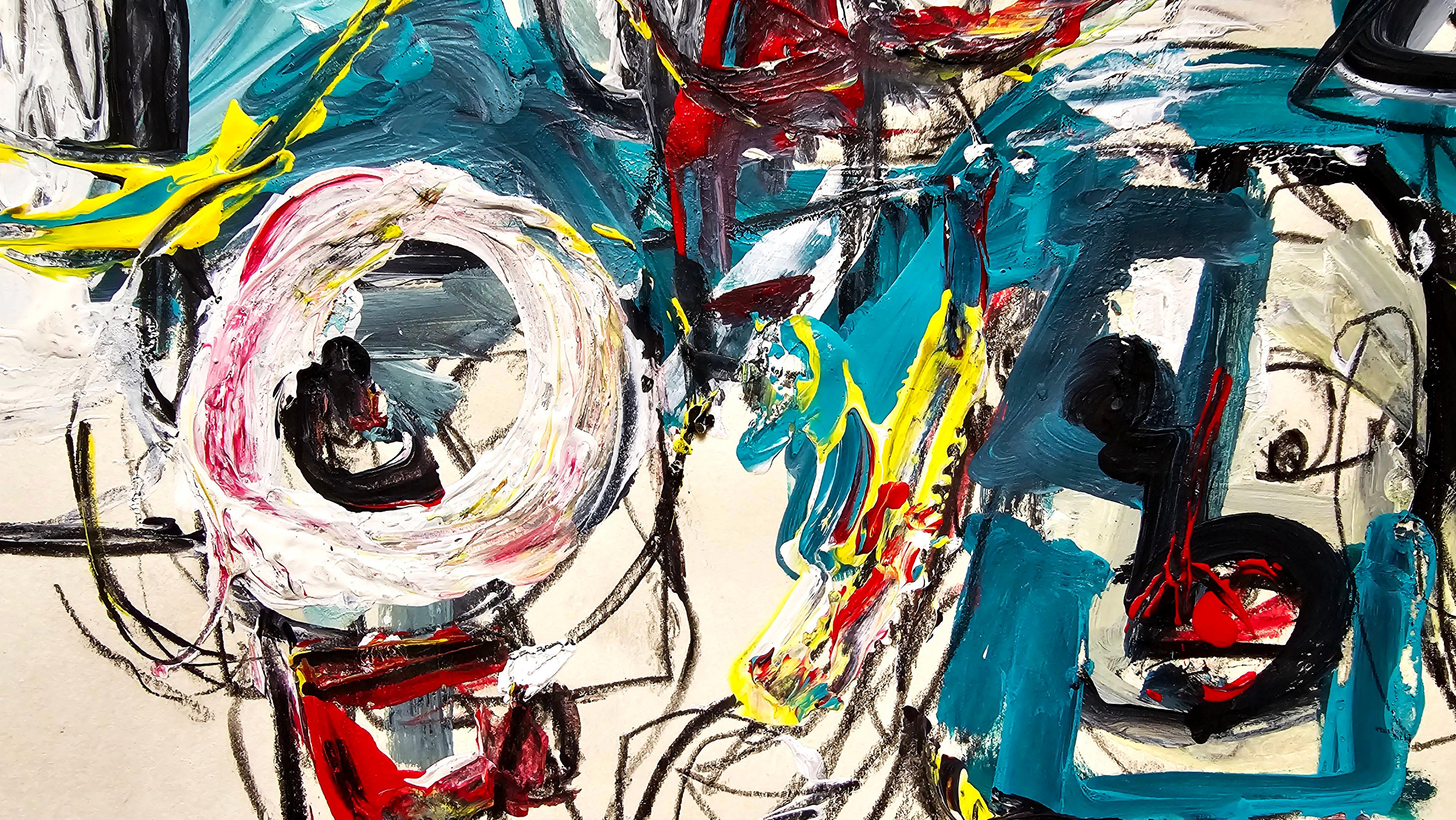 San Minecraft XVII (Abstracto gestual, Juego, Retrato, Creatividad, 20% DESCUENTO) - Painting Contemporáneo de Golfam Jozdani