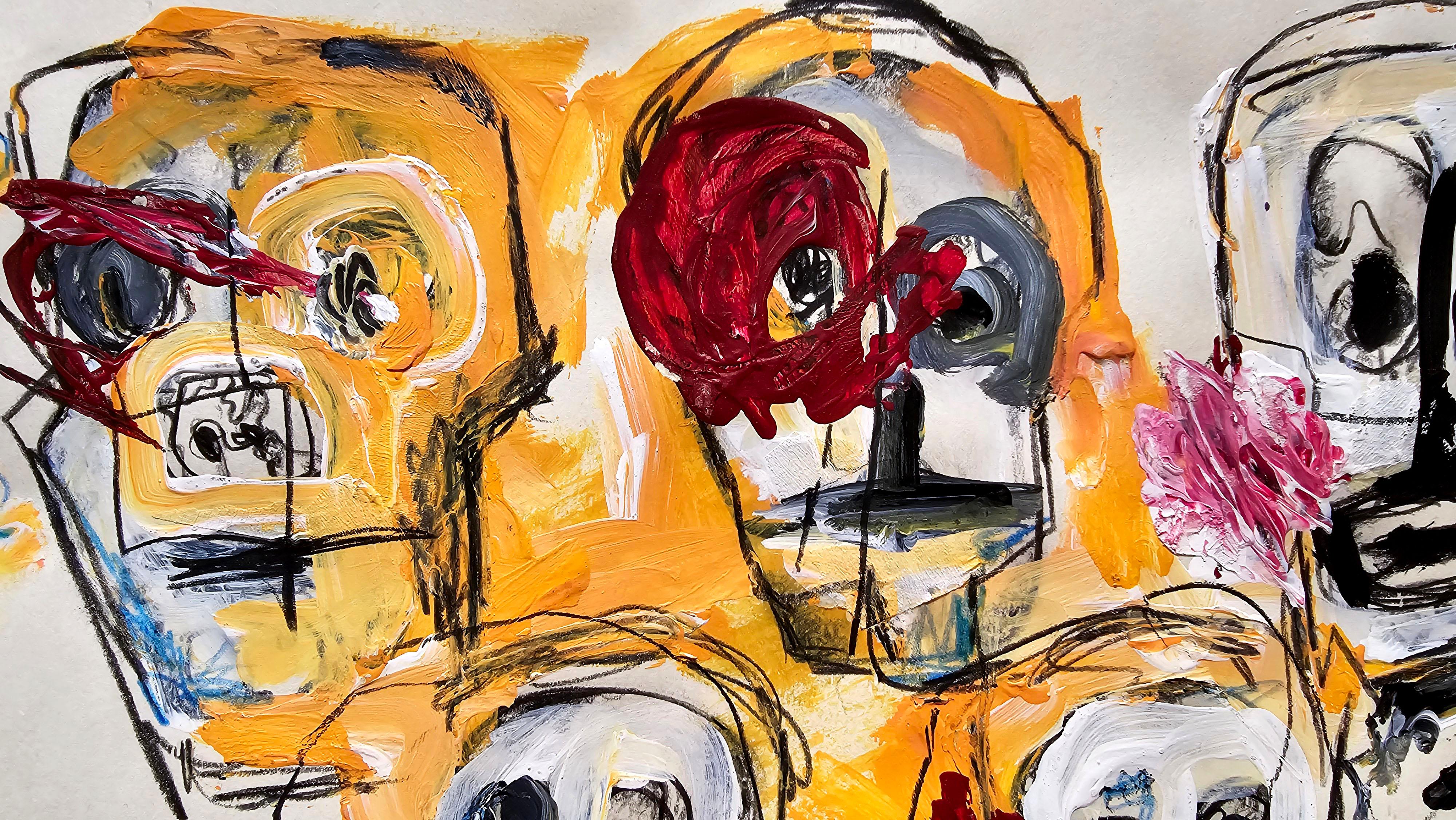 Saint Minecraft XVIII (Gestural Abstract, Gaming, Porträt, Kreativität, 20% Rabatt) – Painting von Golfam Jozdani