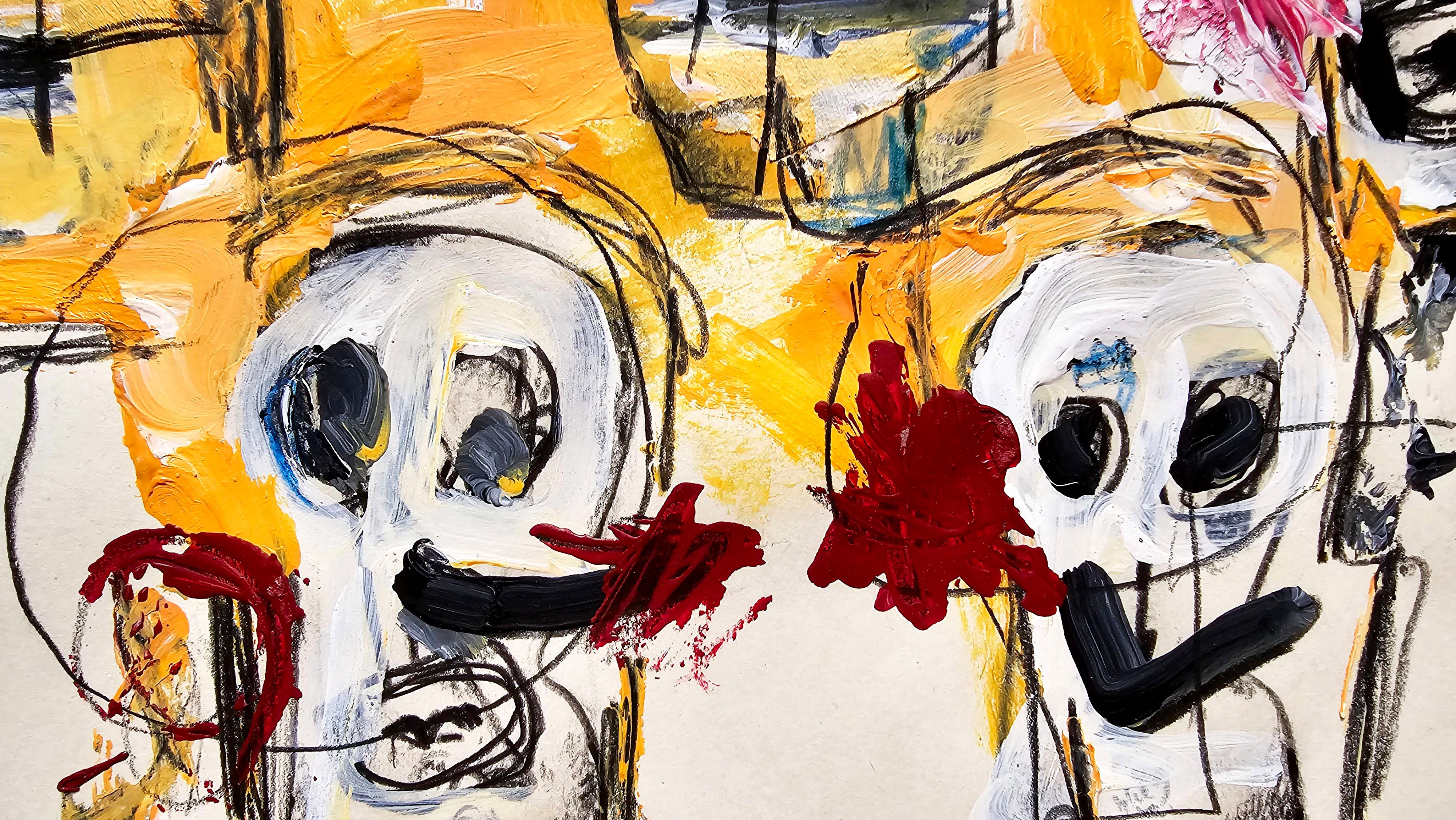 Saint Minecraft XVIII (Gestural Abstract, Gaming, Porträt, Kreativität, 20% Rabatt) (Zeitgenössisch), Painting, von Golfam Jozdani