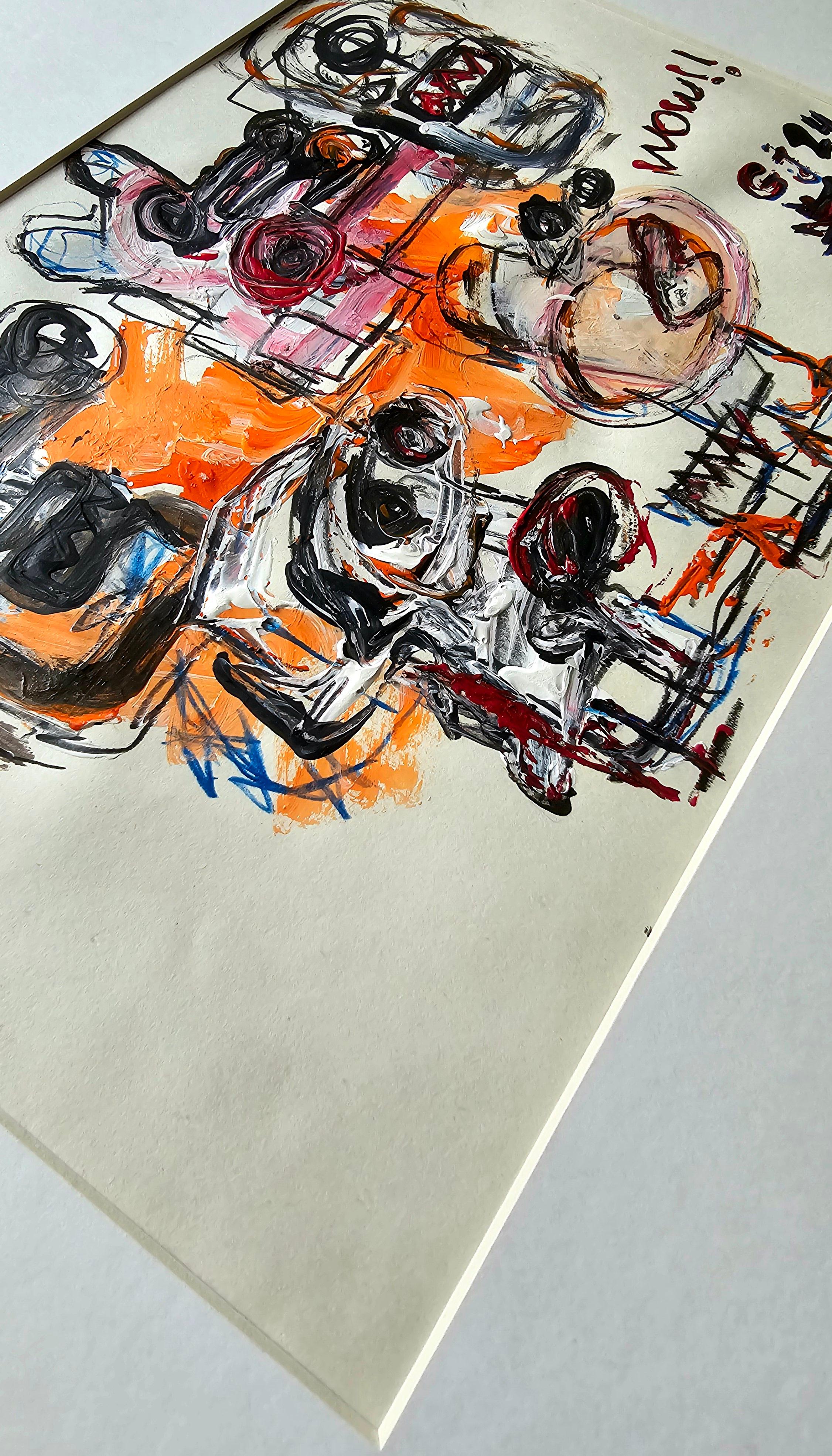 Saint Minecraft XX (Gestural Abstract, Gaming, Portrait, Creativity, 20% OFF) - Gray Figurative Painting by Golfam Jozdani