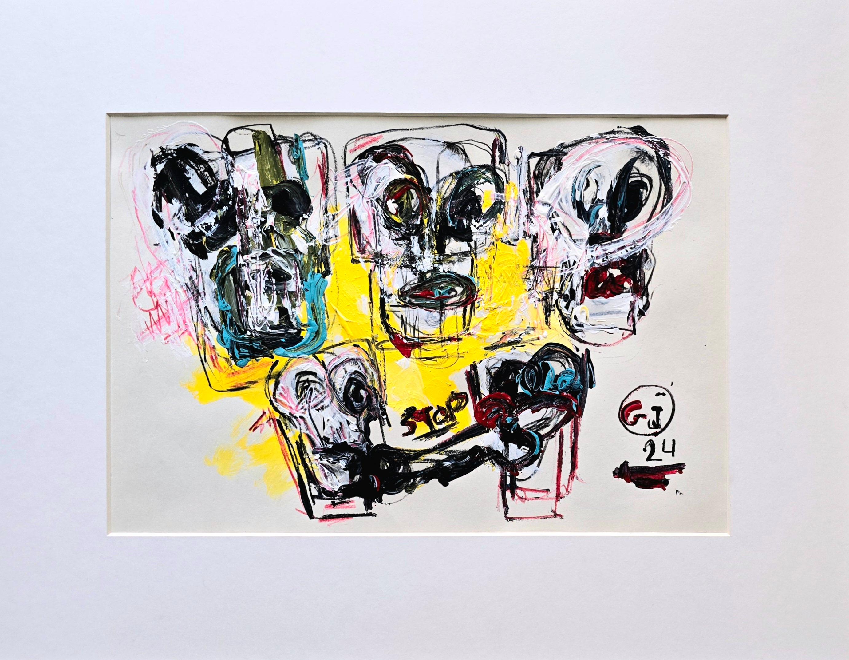 Saint Minecraft XXI (Gestural Abstract, Gaming, Porträt, Kreativität, 20% Rabatt) – Painting von Golfam Jozdani