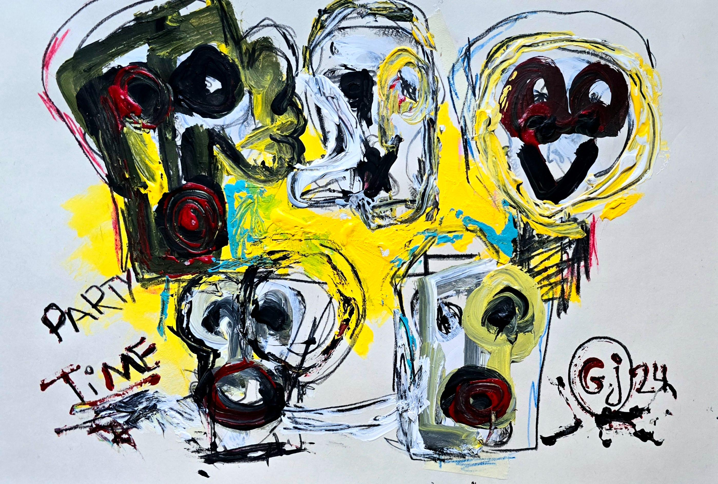 Abstract Painting di Golfam Jozdani - Saint Minecraft XXIII (Astratto gestuale, Ritratto, Artista persiano, 20% OFF)