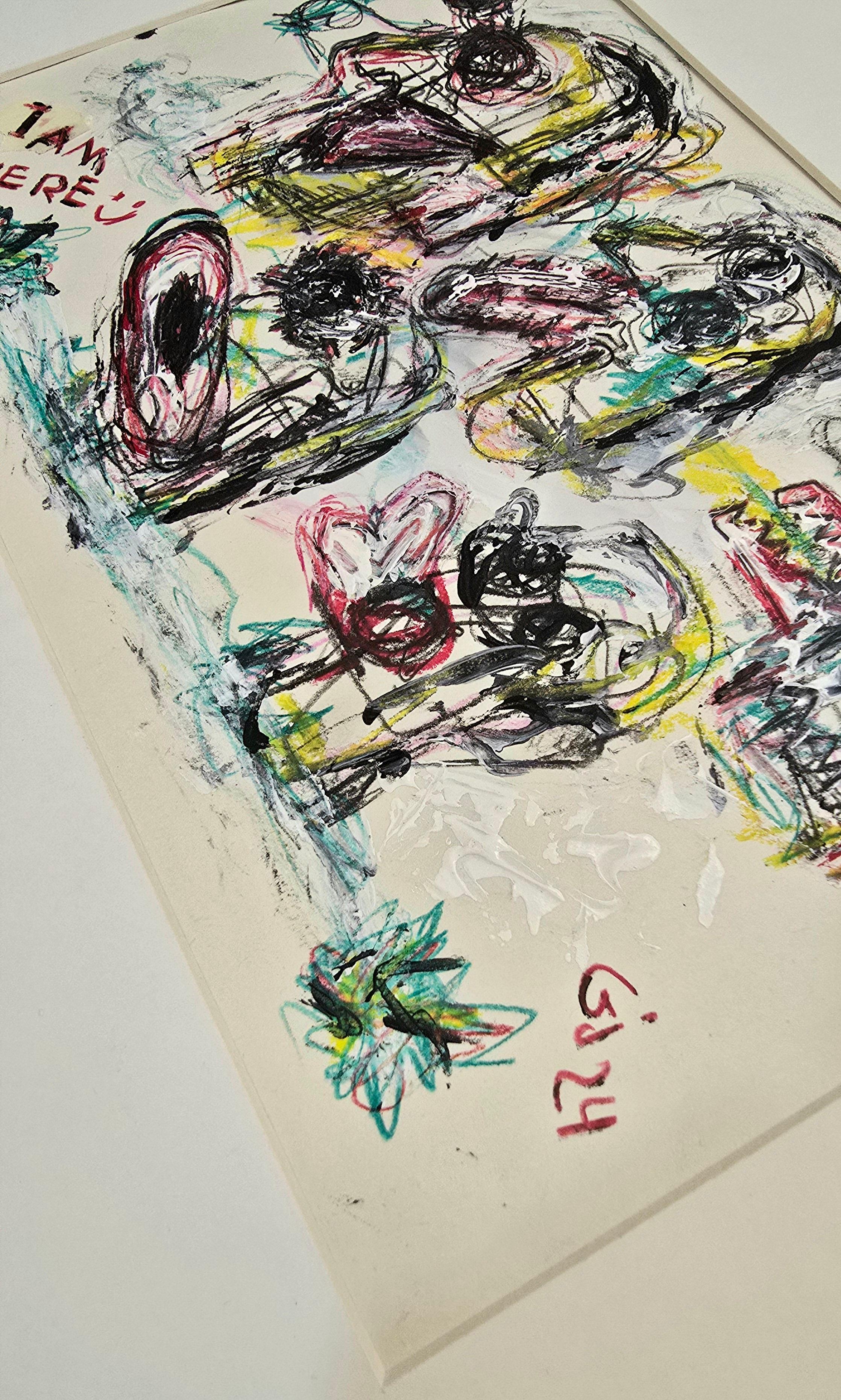 San Minecraft XXIX (Abstracto gestual, Retrato, Artista persa, 20% DE DESCUENTO) - Painting Expresionismo abstracto de Golfam Jozdani