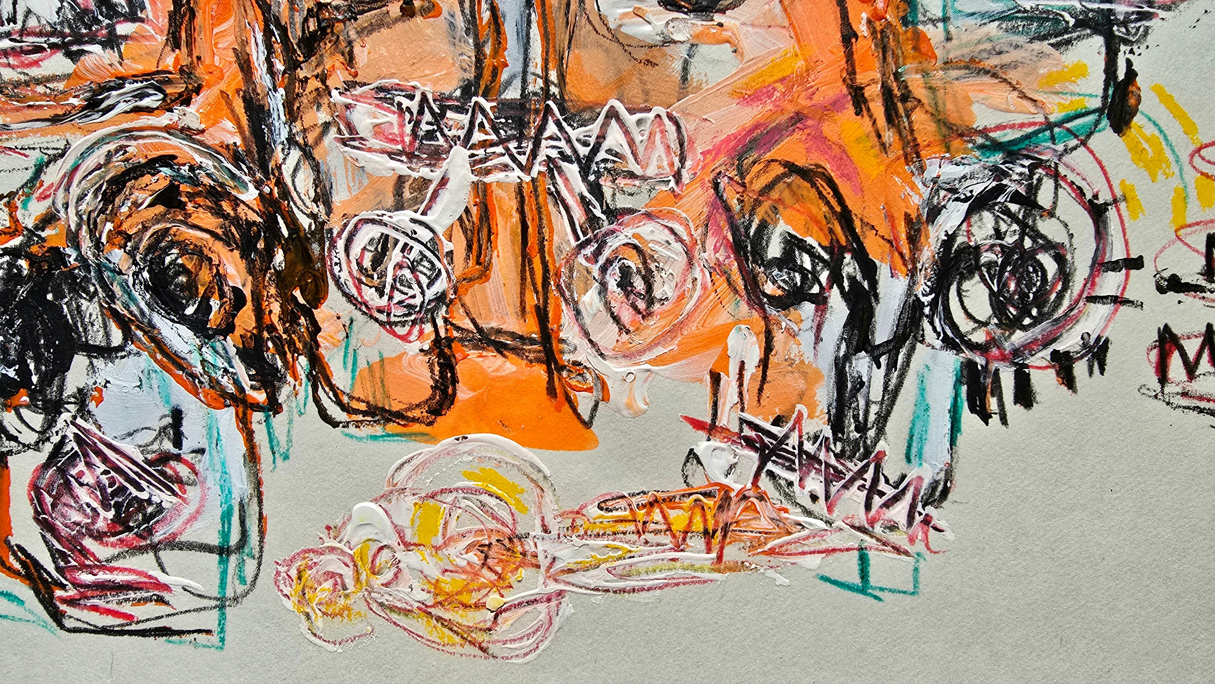 San Minecraft XXX (Abstracto gestual, Retrato, Artista persa, 20% DE DESCUENTO) en venta 1